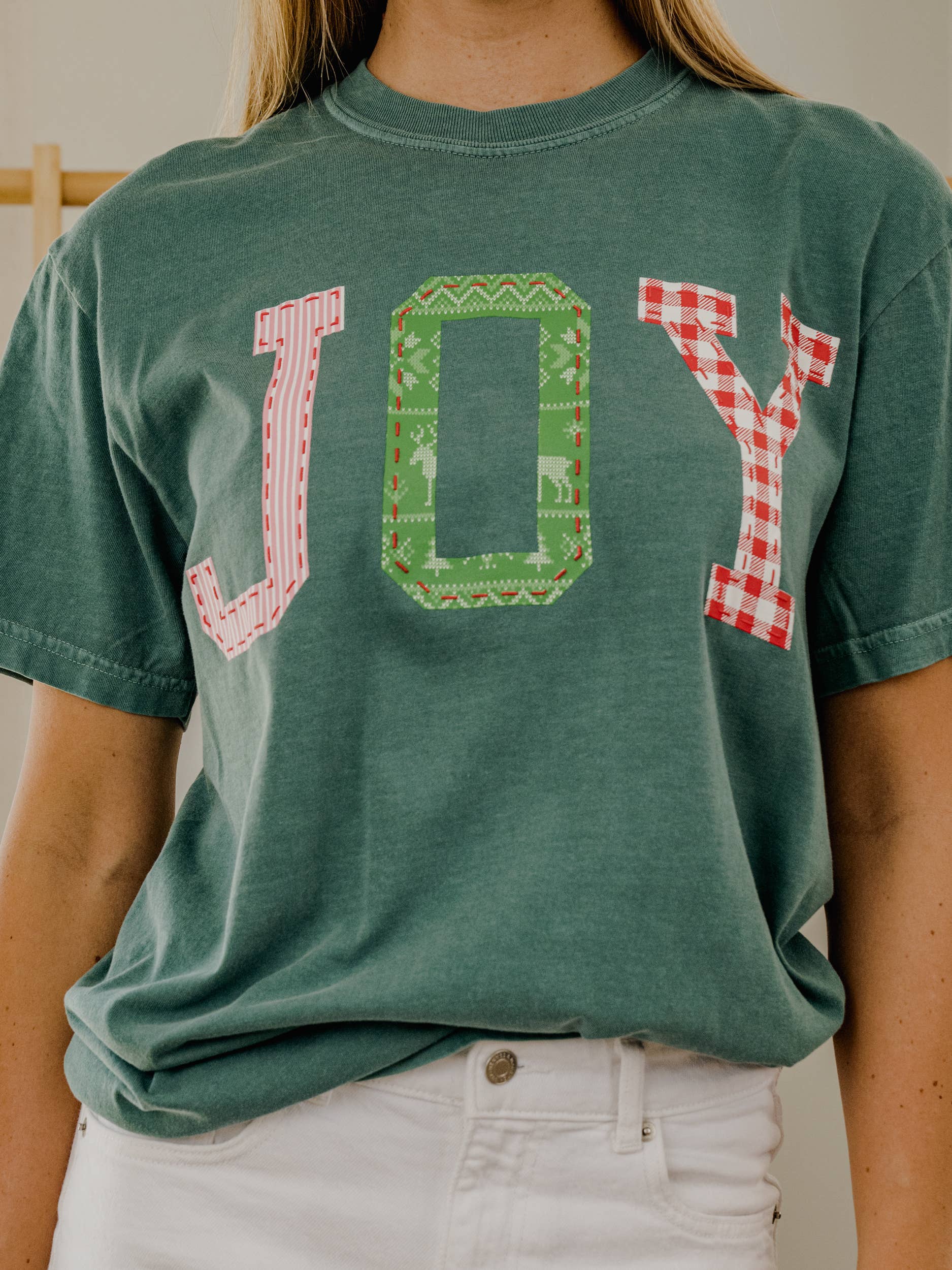 Christmas Holiday Joy Quilted Puff Ink Green Cc Tee Hoodie, Sweatshirt | PodTeesHub.com