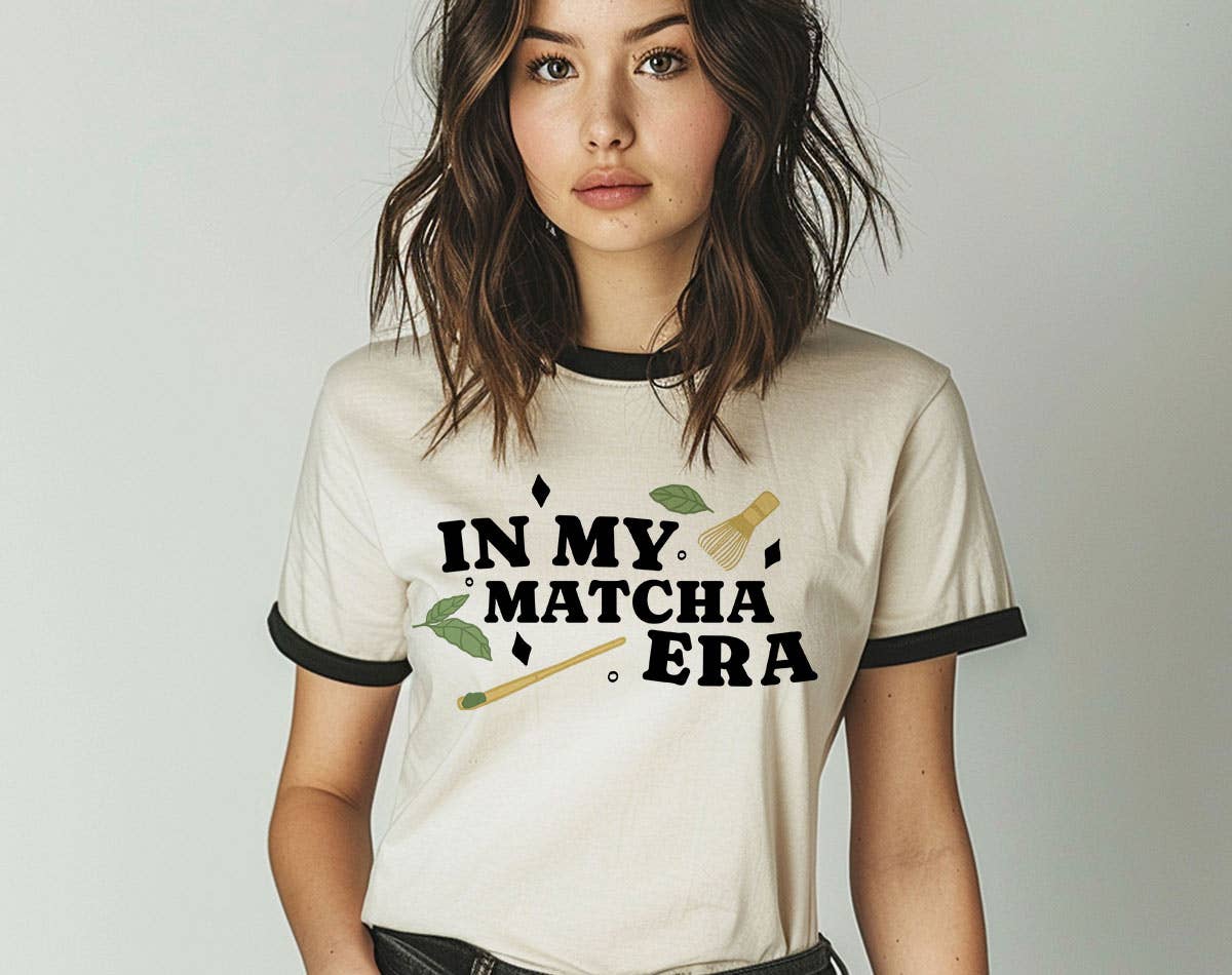 In My Matcha Era -  Cute Iced Matcha Ringer T-Shirt Hoodie, Sweatshirt | PodTeesHub.com