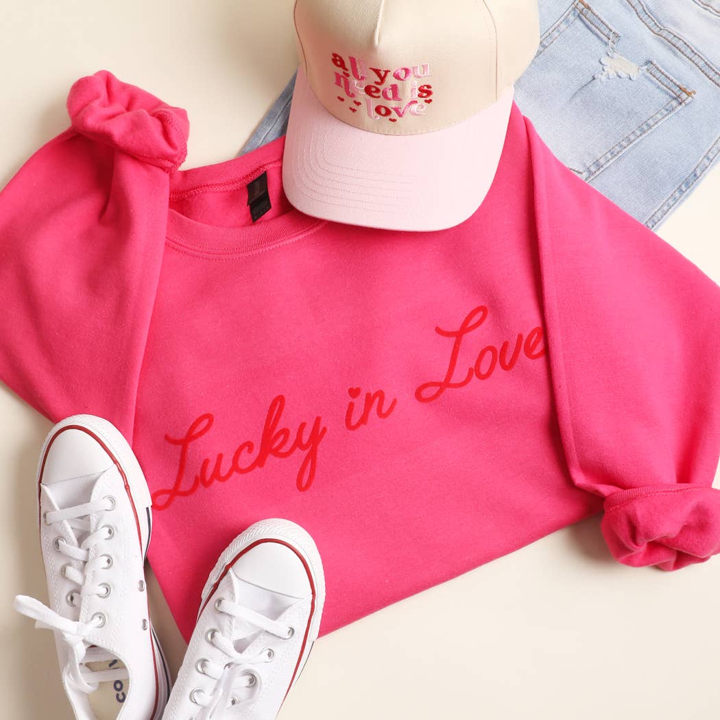 Lucky in Love Soft Flock Heavyweight Sweatshirt T-Shirts, Hoodie | PodTeesHub.com