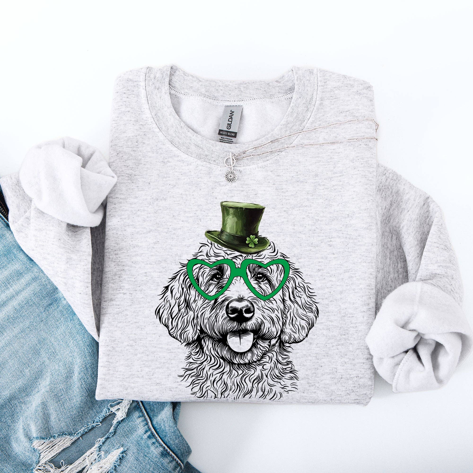 Goldendoodle, Dog, St Patrick's Day, Lucky, Irish Sweatshirt T-Shirts, Hoodie | PodTeesHub.com