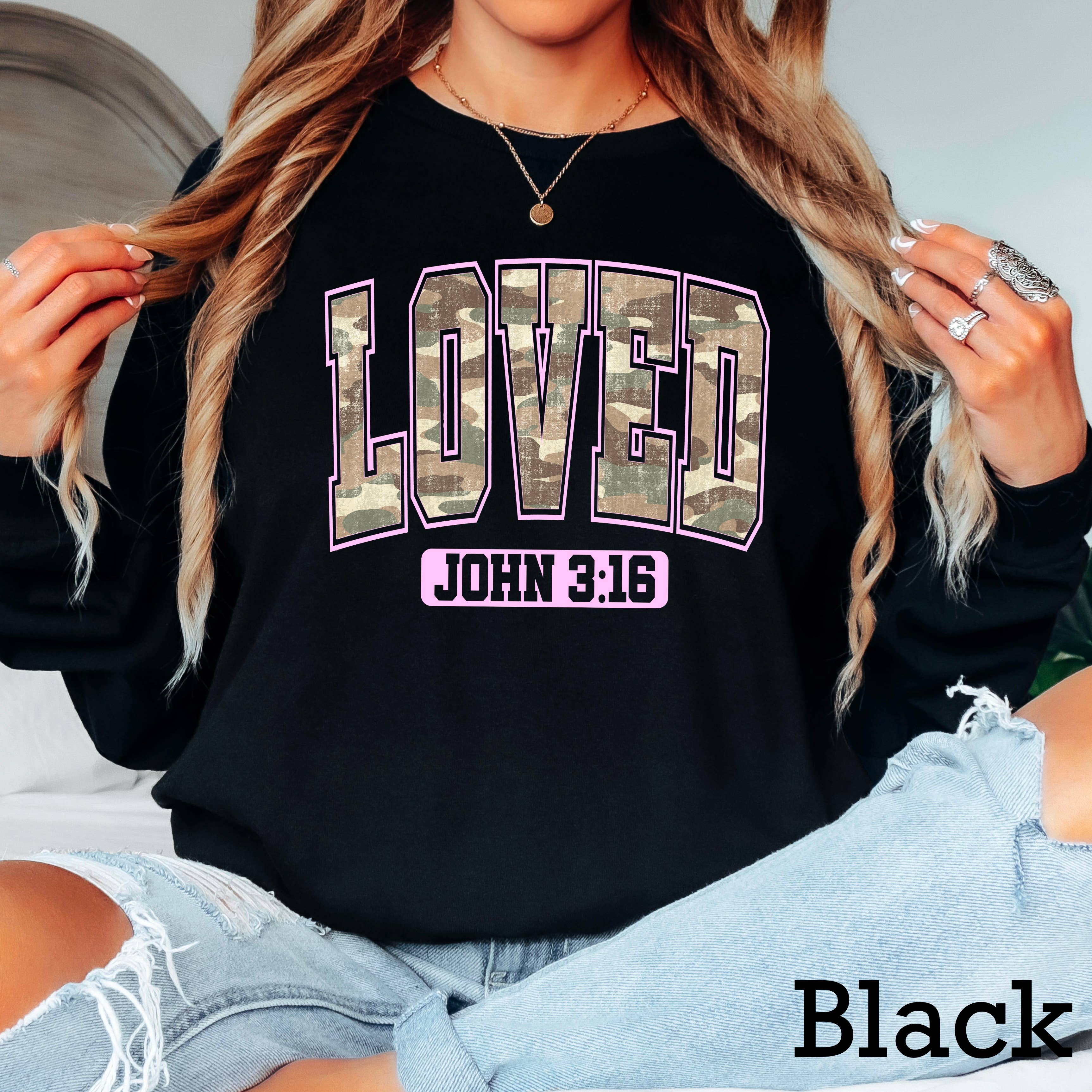 Camo John 3:16  Valentine’S Day Long Sleeve Shirt | Gildan Hoodie, Sweatshirt | PodTeesHub.com
