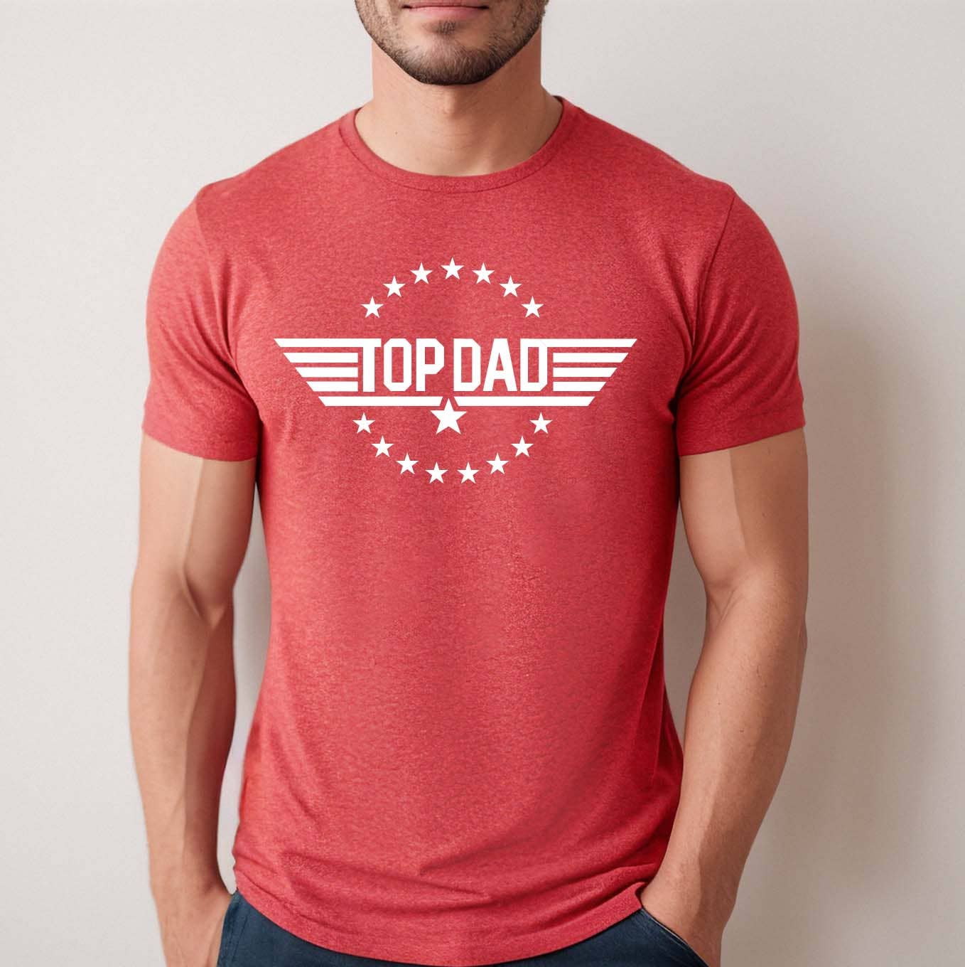 Top Dad Men's Shirt, Father's Day Tee, Funny Men Shirt, Red Hoodie, Sweatshirt | PodTeesHub.com