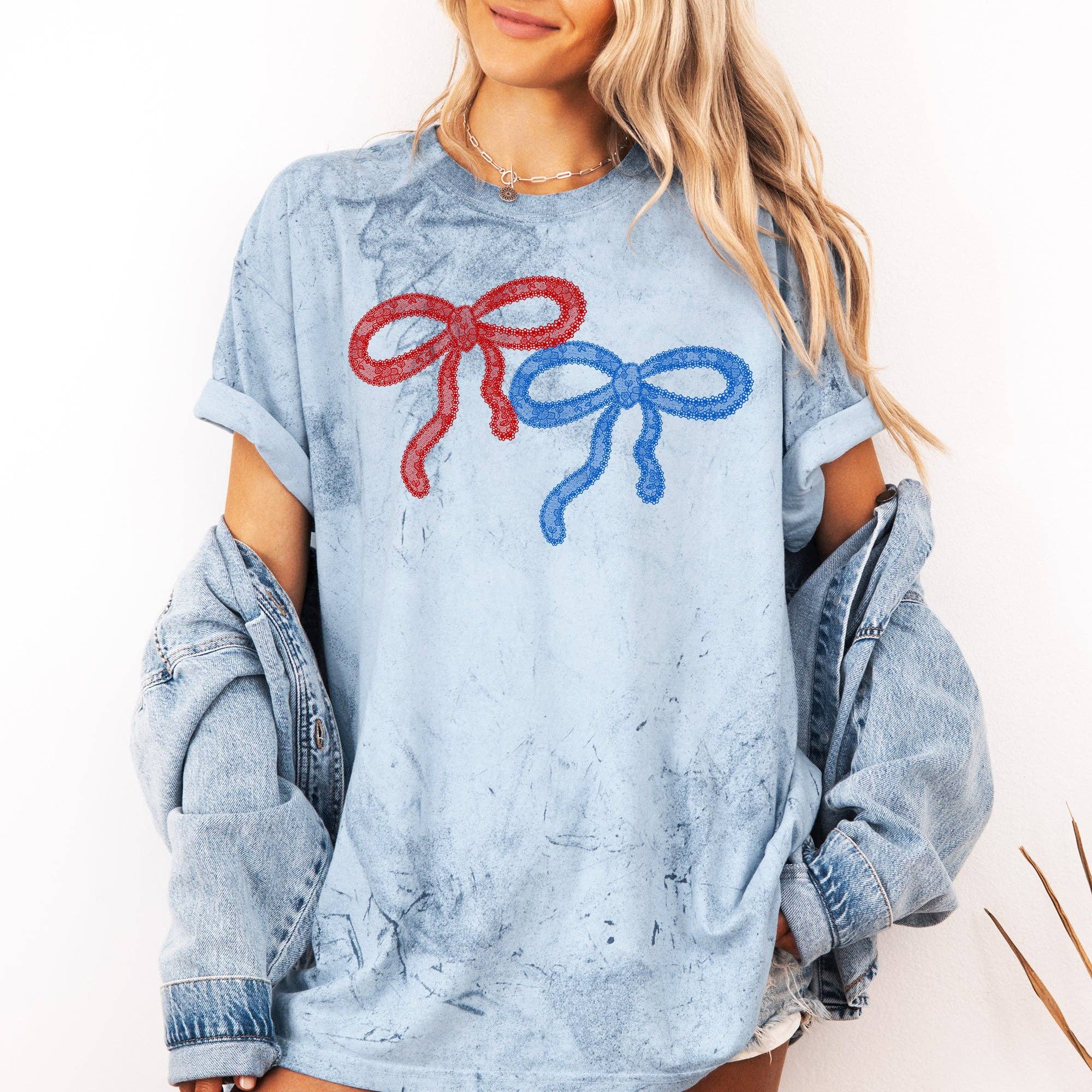 Retro Lace, Red, Blue, 4th of July, Color Blast Tshirt Hoodie, Sweatshirt | PodTeesHub.com