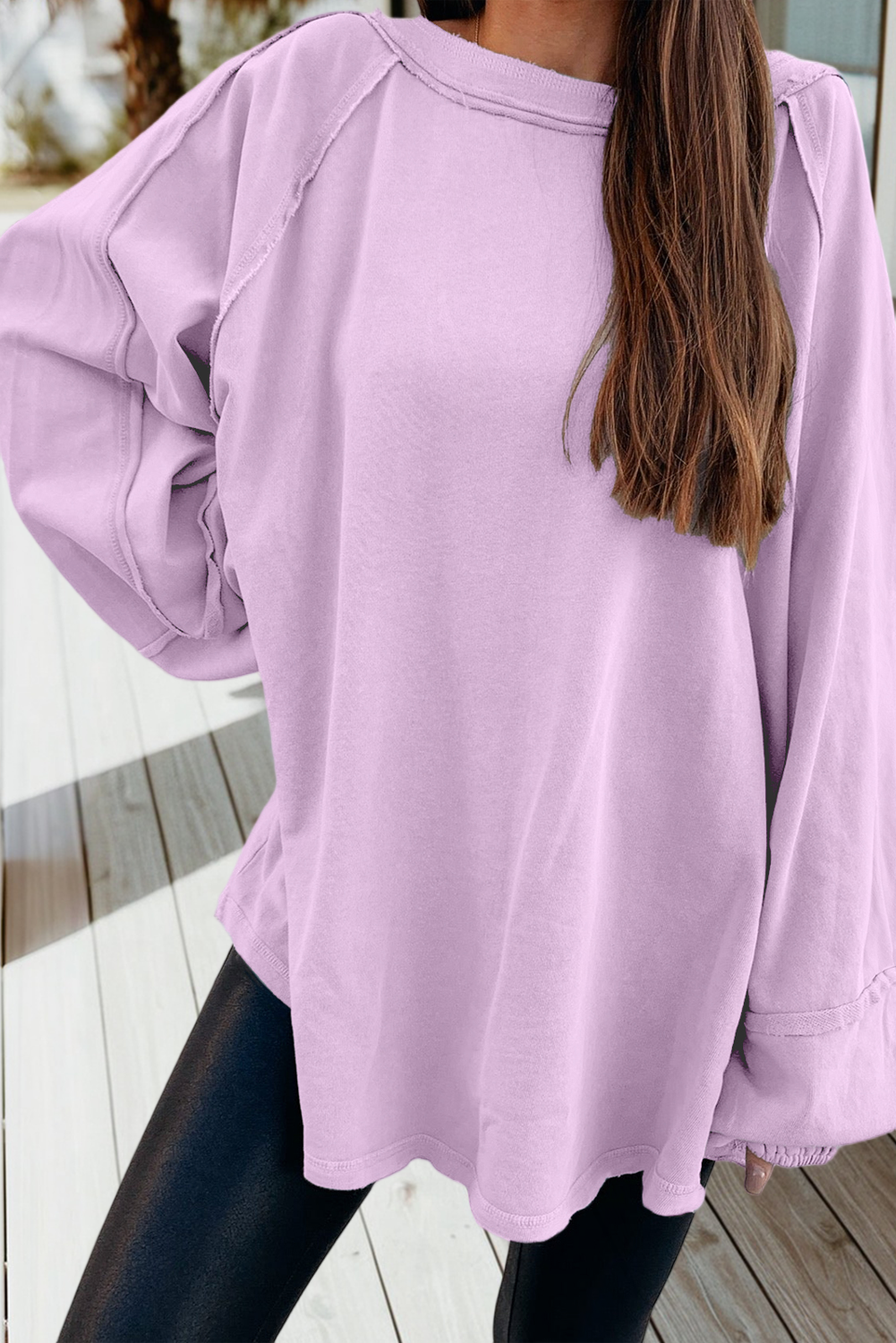 Raw Seam Patchwork Baggy Sweatshirt T-Shirts, Hoodie | PodTeesHub.com