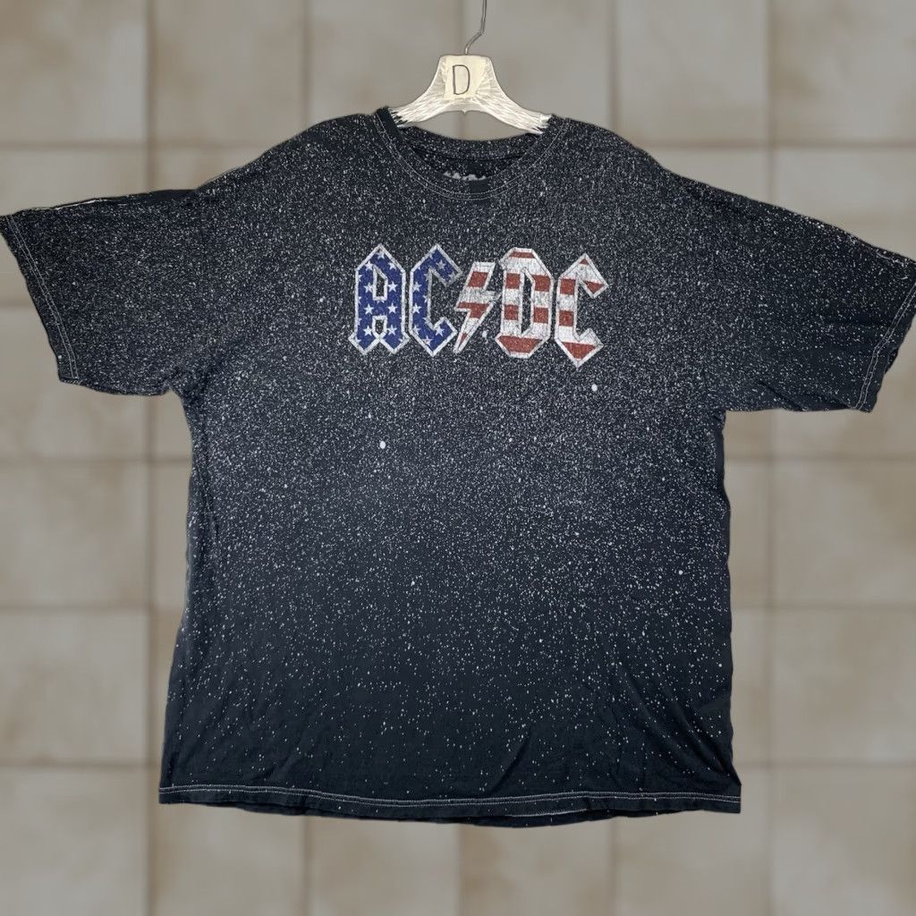 Etro Ac Dc Retro Graphic Tee Xl Black American Flag 1980 Us Tour Mens Hoodie, Sweatshirt | PodTeesHub.com