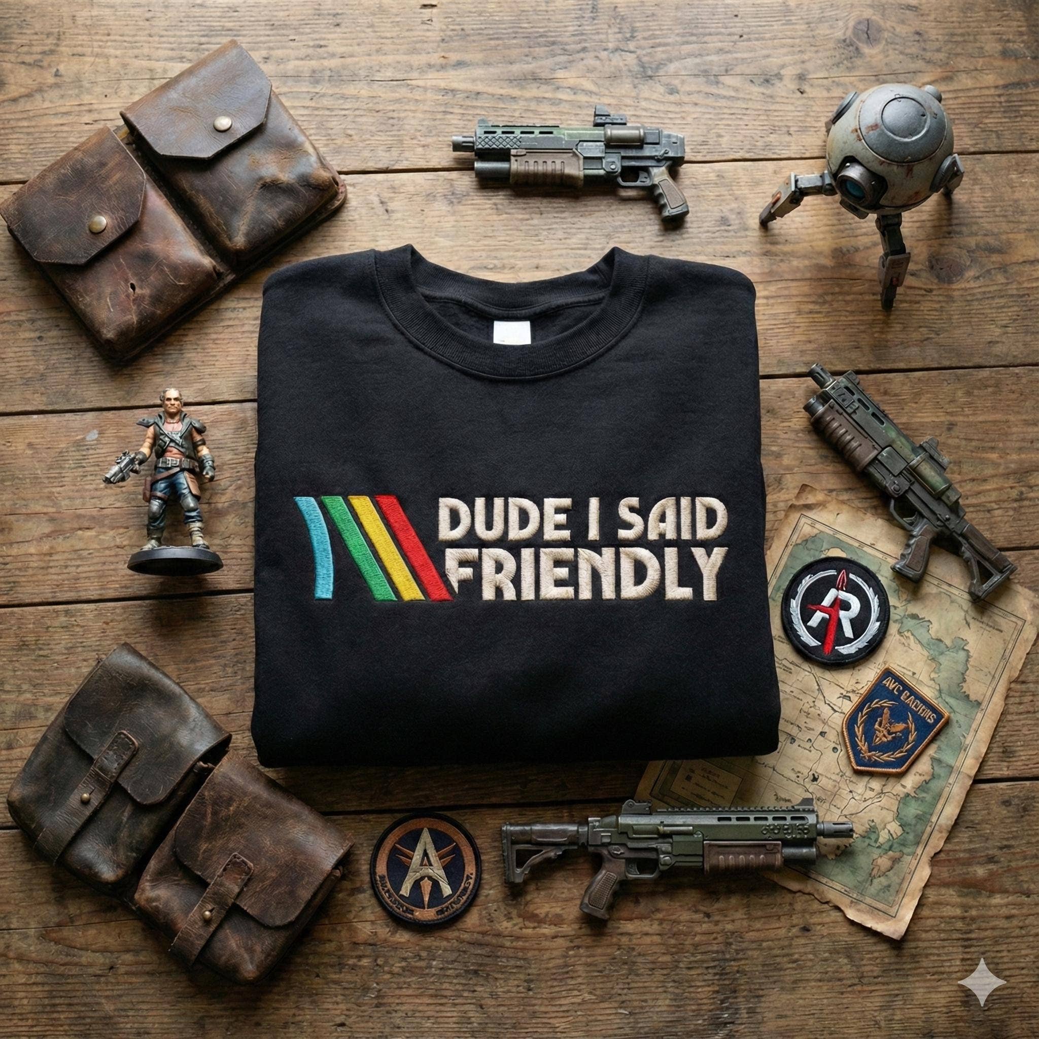 Embroidered Friendly Sweatshirt Arc Raiders Tee Hoodie | PodTeesHub.com