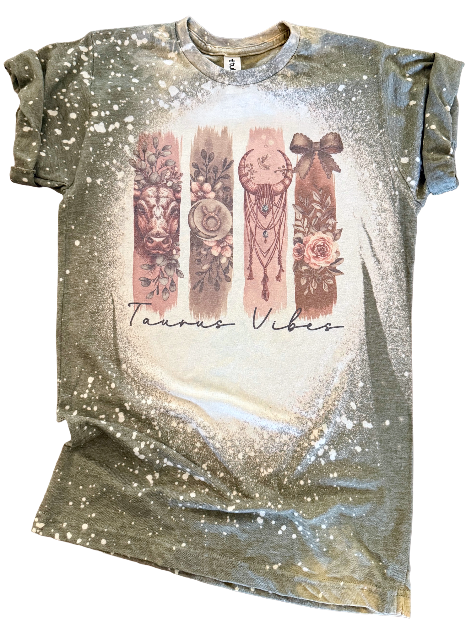 Taurus Vibes – Zodiac Bleached Tee Hoodie, Sweatshirt | PodTeesHub.com