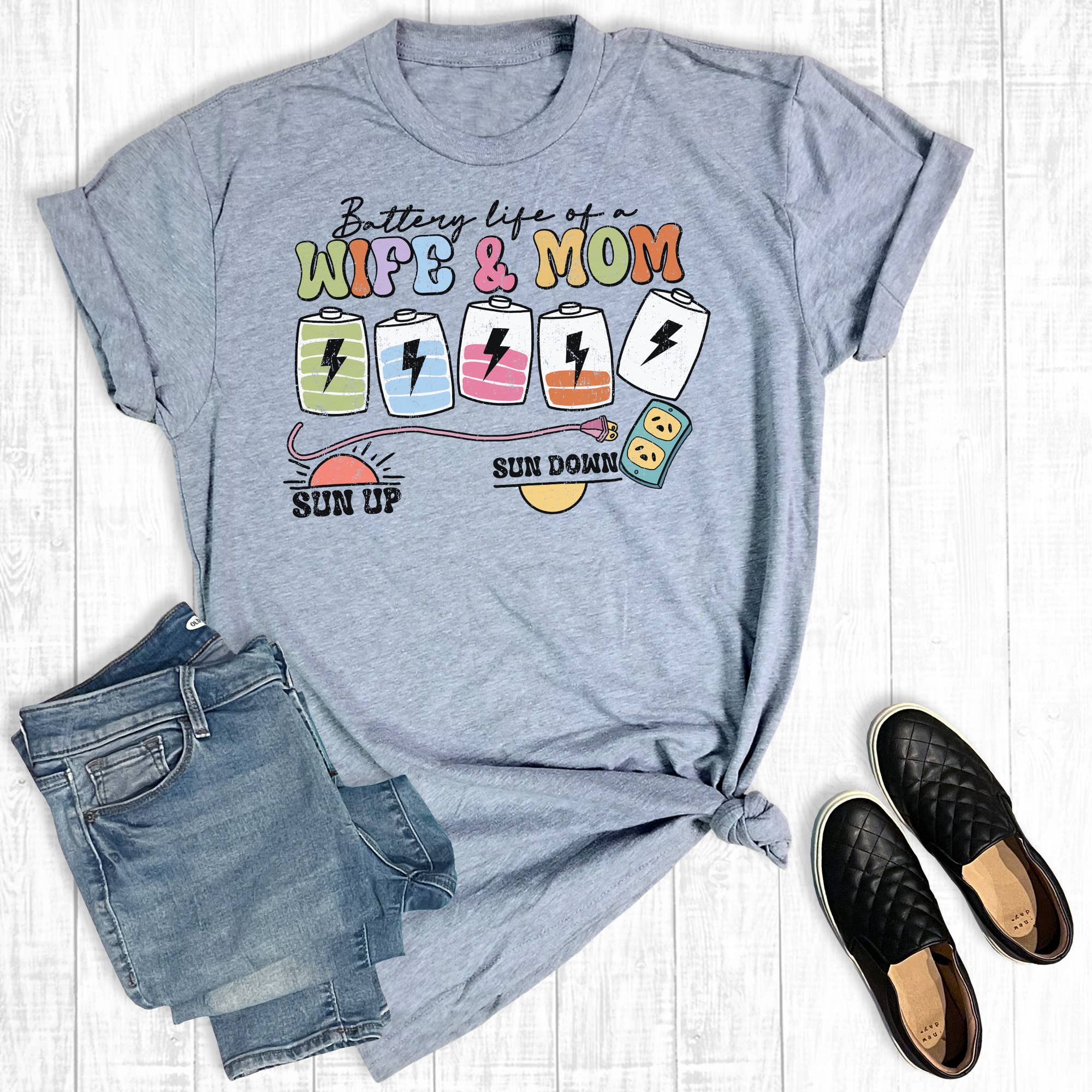 Funny Mom Battery Life Graphic Tee Hoodie, Sweatshirt | PodTeesHub.com