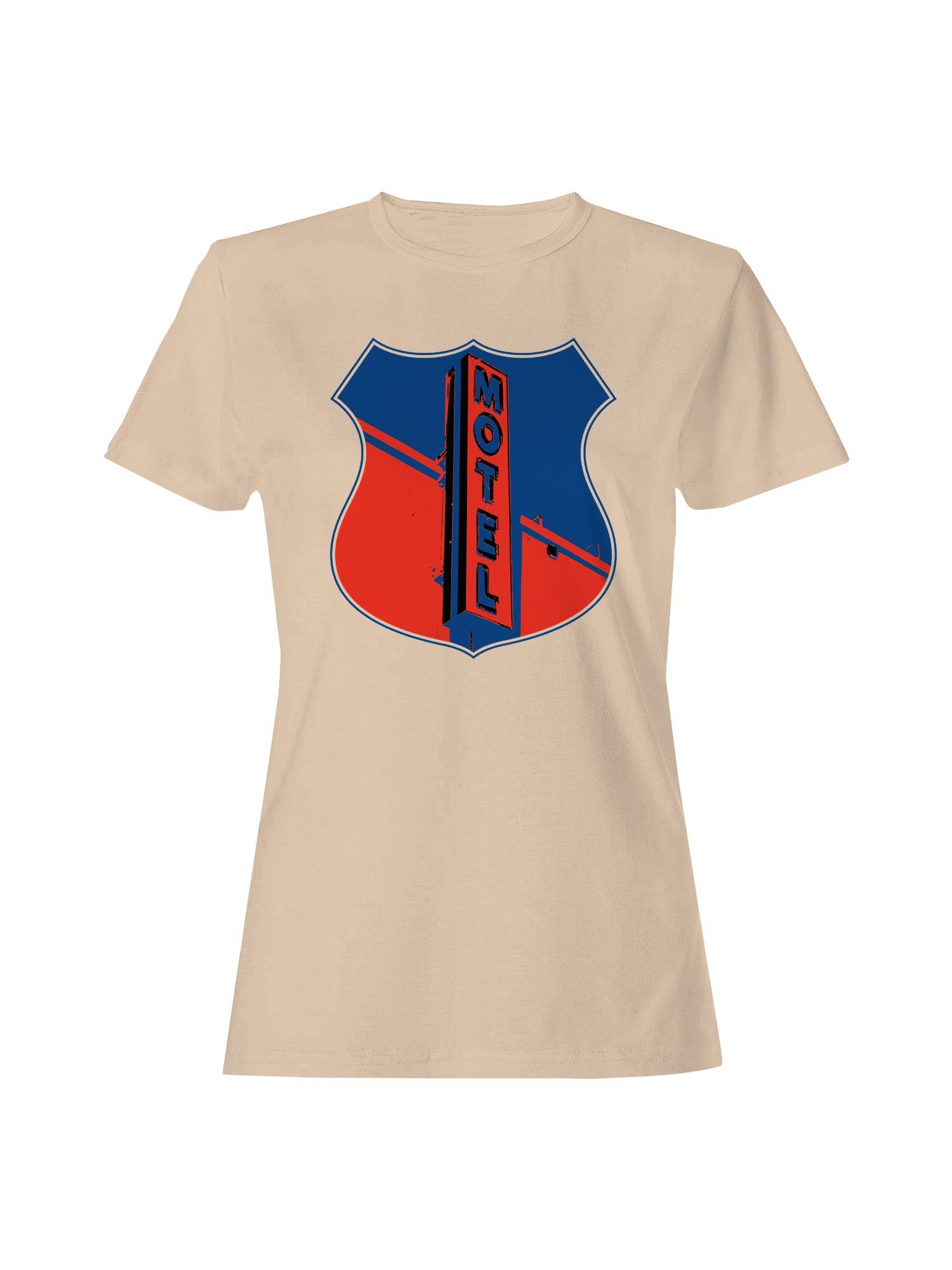 Retro Motel Shield Design Women's T-Shirt Hoodie, Sweatshirt | PodTeesHub.com