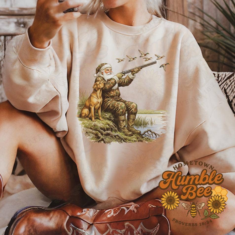 Santa Duck Hunter Christmas Sweater Waterfowl Holiday T-Shirts, Hoodie, Sweatshirt | PodTeesHub.com