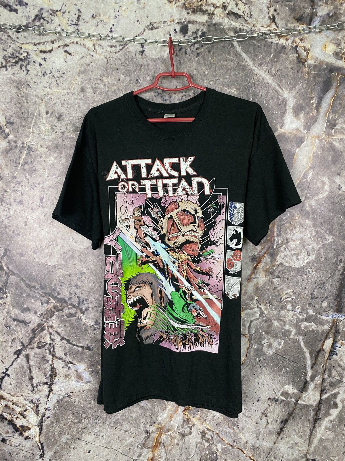 Japanese Brand Men S Attack On Titan T Shirt Anima Movies Size Large Hoodie, Sweatshirt | PodTeesHub.com