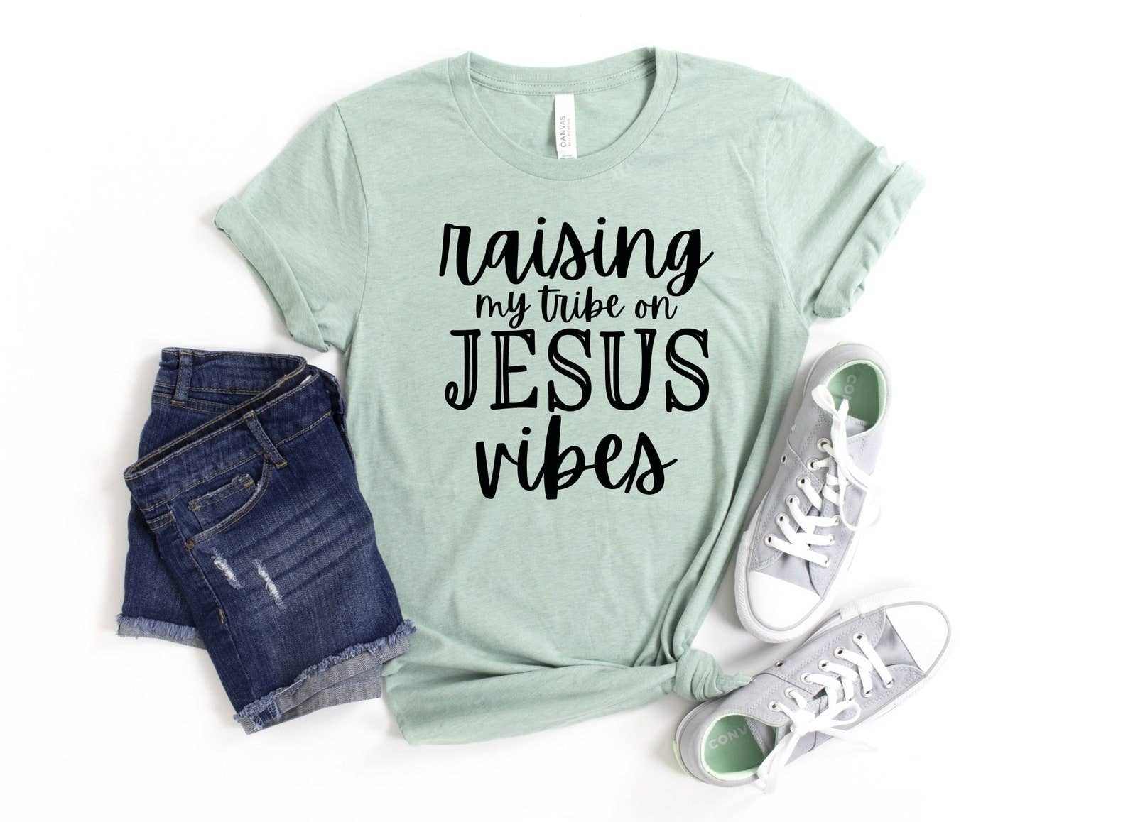 Raising My Tribe On Jesus Vibes T-Shirt Hoodie, Sweatshirt | PodTeesHub.com