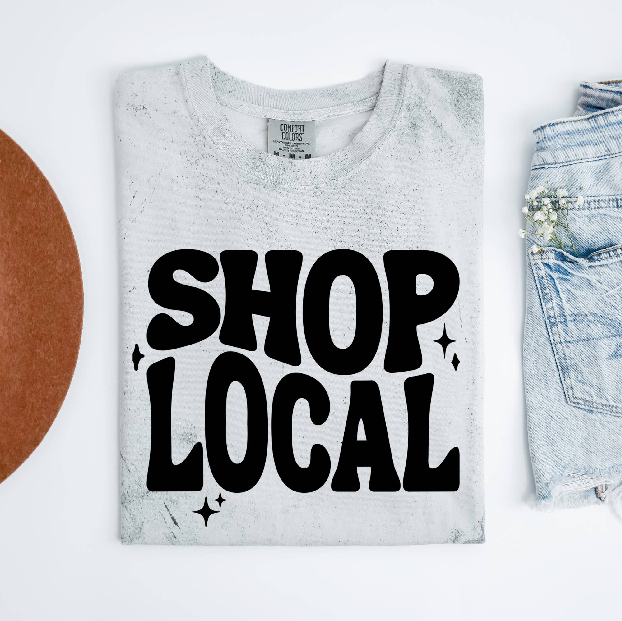 Shop Local Graphic Tee (Smoke) Shirt, Shop Small Hoodie, Sweatshirt | PodTeesHub.com