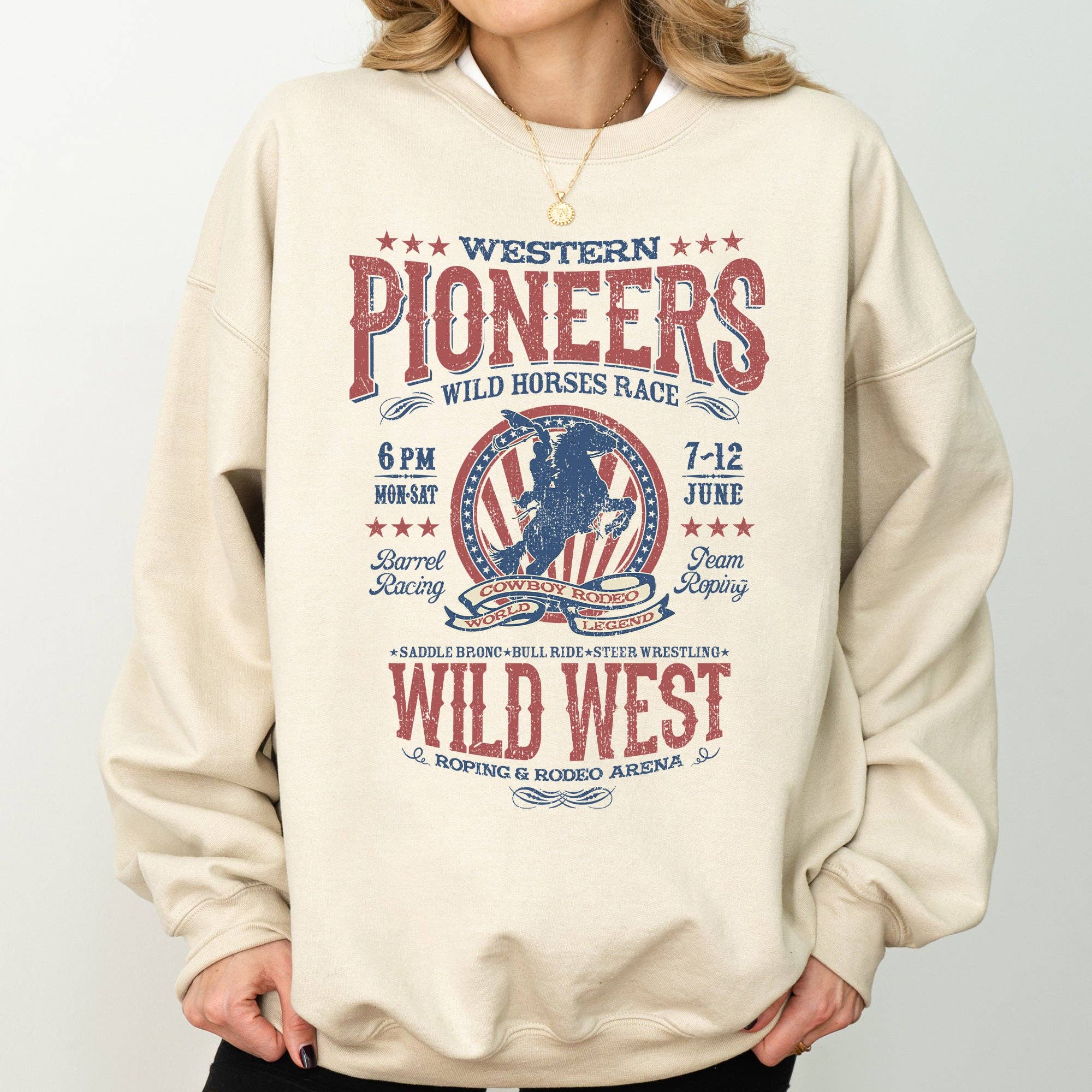 Bronco Riding, Wild Horse Race, Cowboy, Cowgirl Sweatshirt T-Shirts, Hoodie | PodTeesHub.com