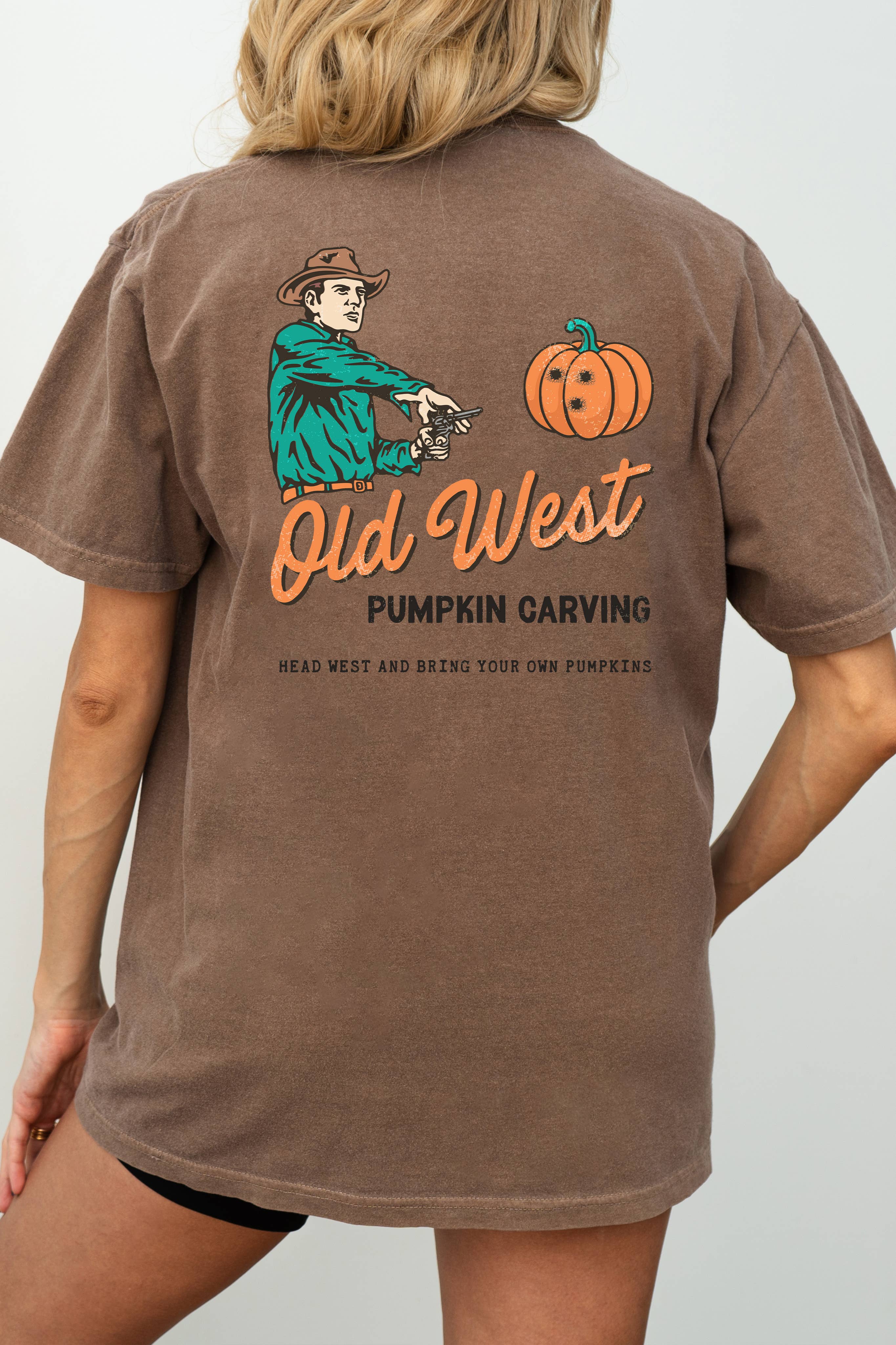Old West Pumpkin Carving Graphic Tee Hoodie, Sweatshirt | PodTeesHub.com