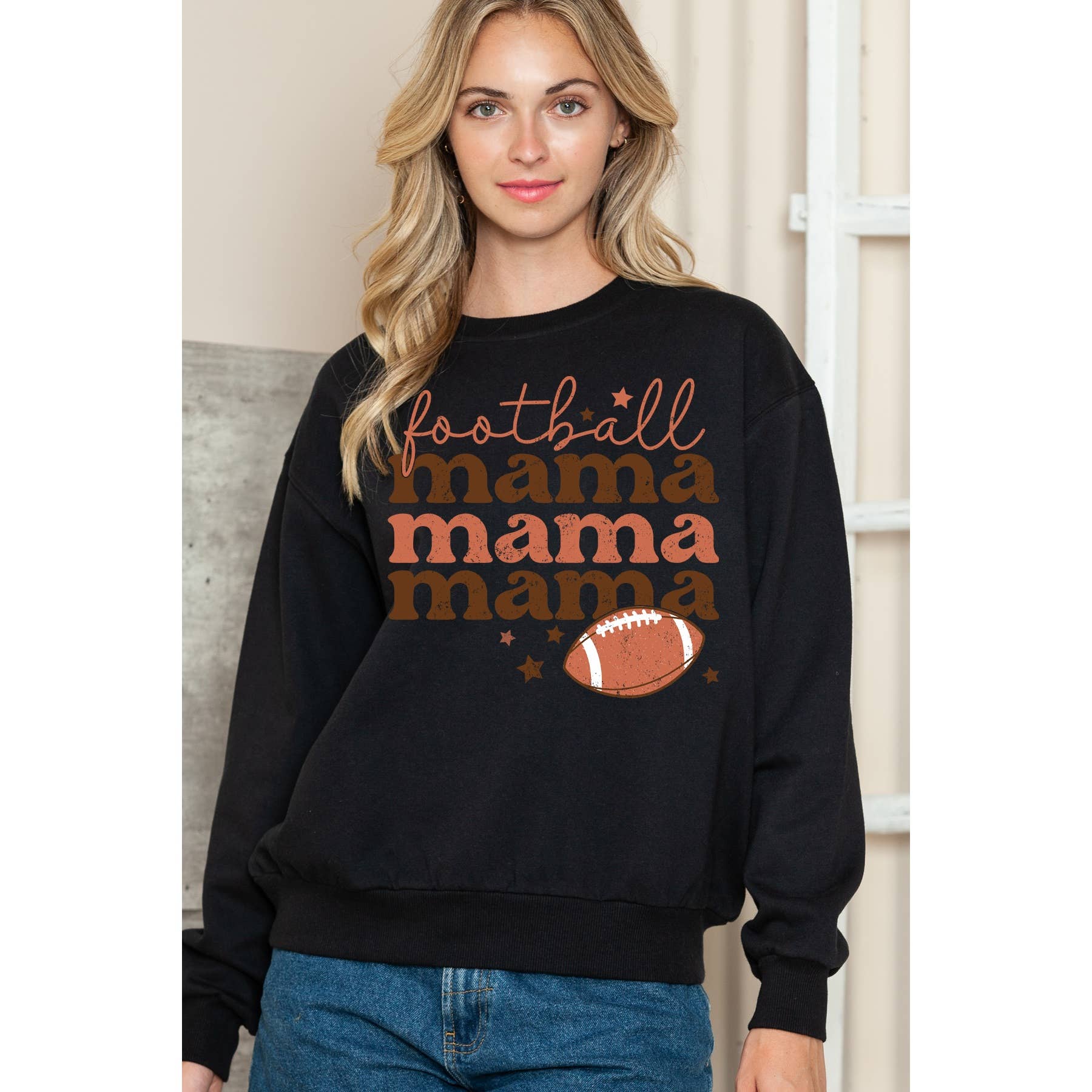 Football Mama - Crewneck Sweatshirt T-Shirts, Hoodie | PodTeesHub.com