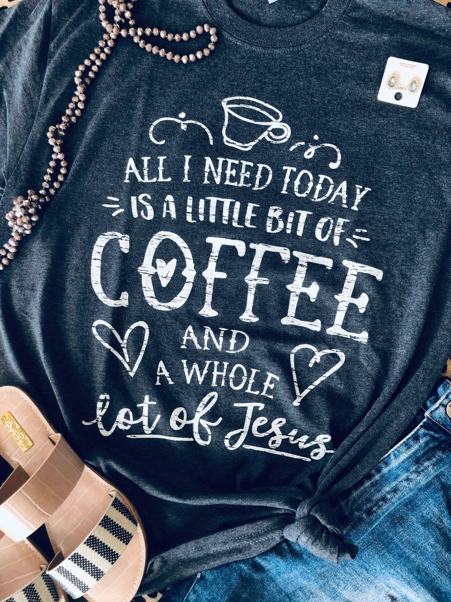 Little Coffee Whole Lotta Jesus Tee Hoodie, Sweatshirt | PodTeesHub.com