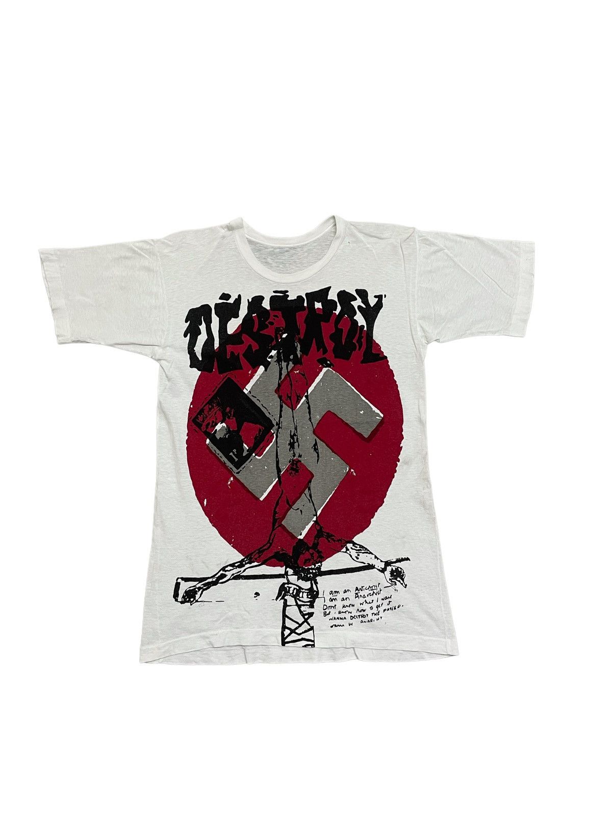 Band Tees Vintage 80s Destroy I Am An Anarchist Punk Distress T Shirt Hoodie, Sweatshirt | PodTeesHub.com