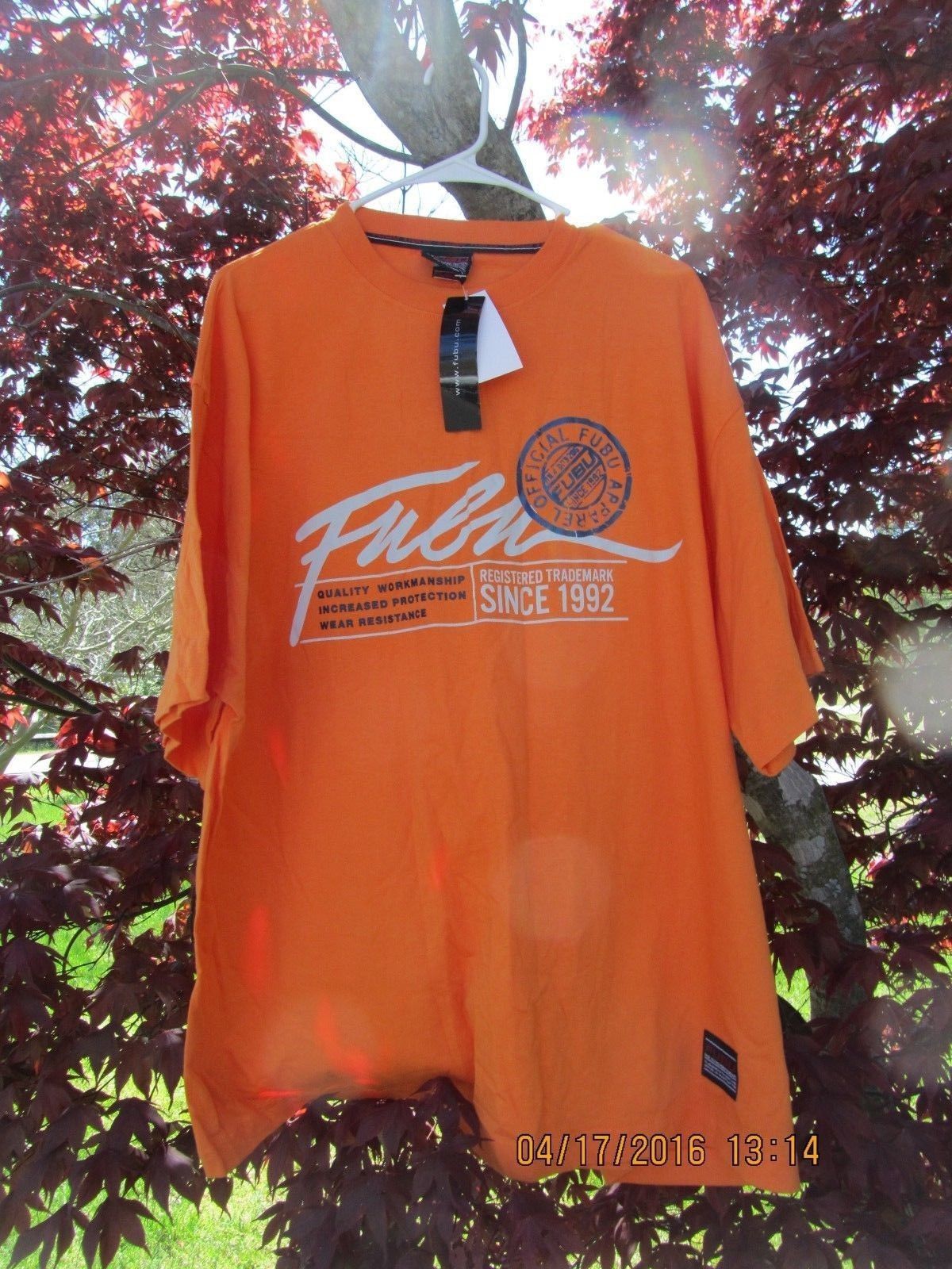 Fubu Jersey Orange Vintage Hip Hop T Shirt 90s Hip Hop Xl Hoodie, Sweatshirt | PodTeesHub.com