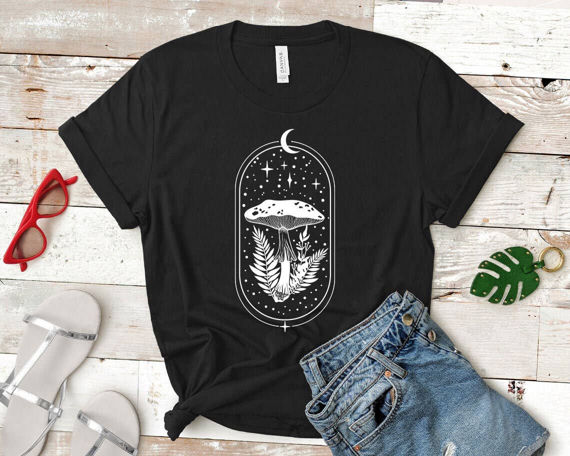 Moon Magic Mushroom - Cottagecore Nature T-Shirt Hoodie, Sweatshirt | PodTeesHub.com