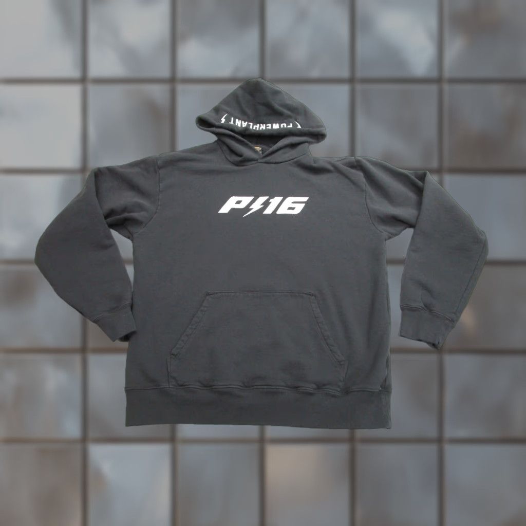Vintage Powerplant Hoodie Mens Medium Black Pullover Graphic Sweatshirt P116 Logo All Season T-Shirts | PodTeesHub.com