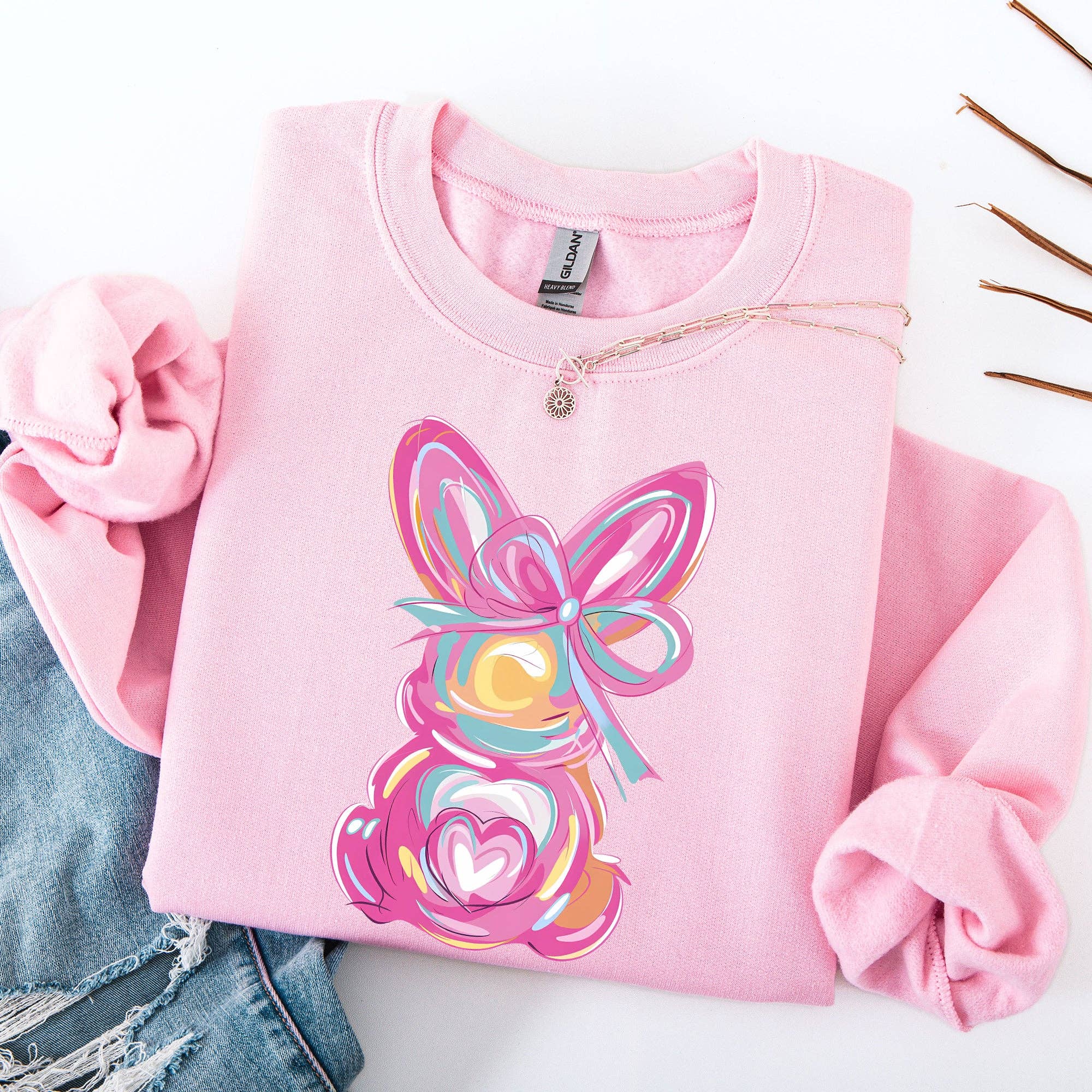 Painted Pastel Bunny, Easter, Bunny, Jesus Rabbit Sweatshirt T-Shirts, Hoodie | PodTeesHub.com