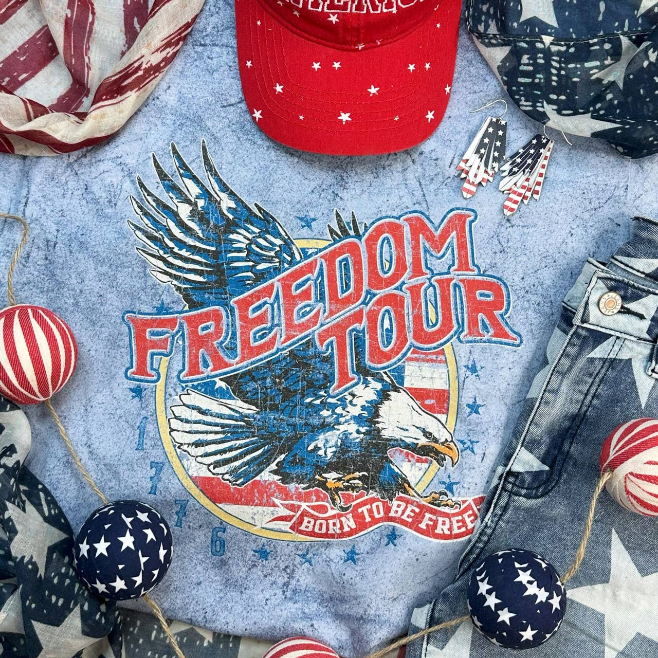 Freedom Tour Pigment Dyed Tee Hoodie, Sweatshirt | PodTeesHub.com