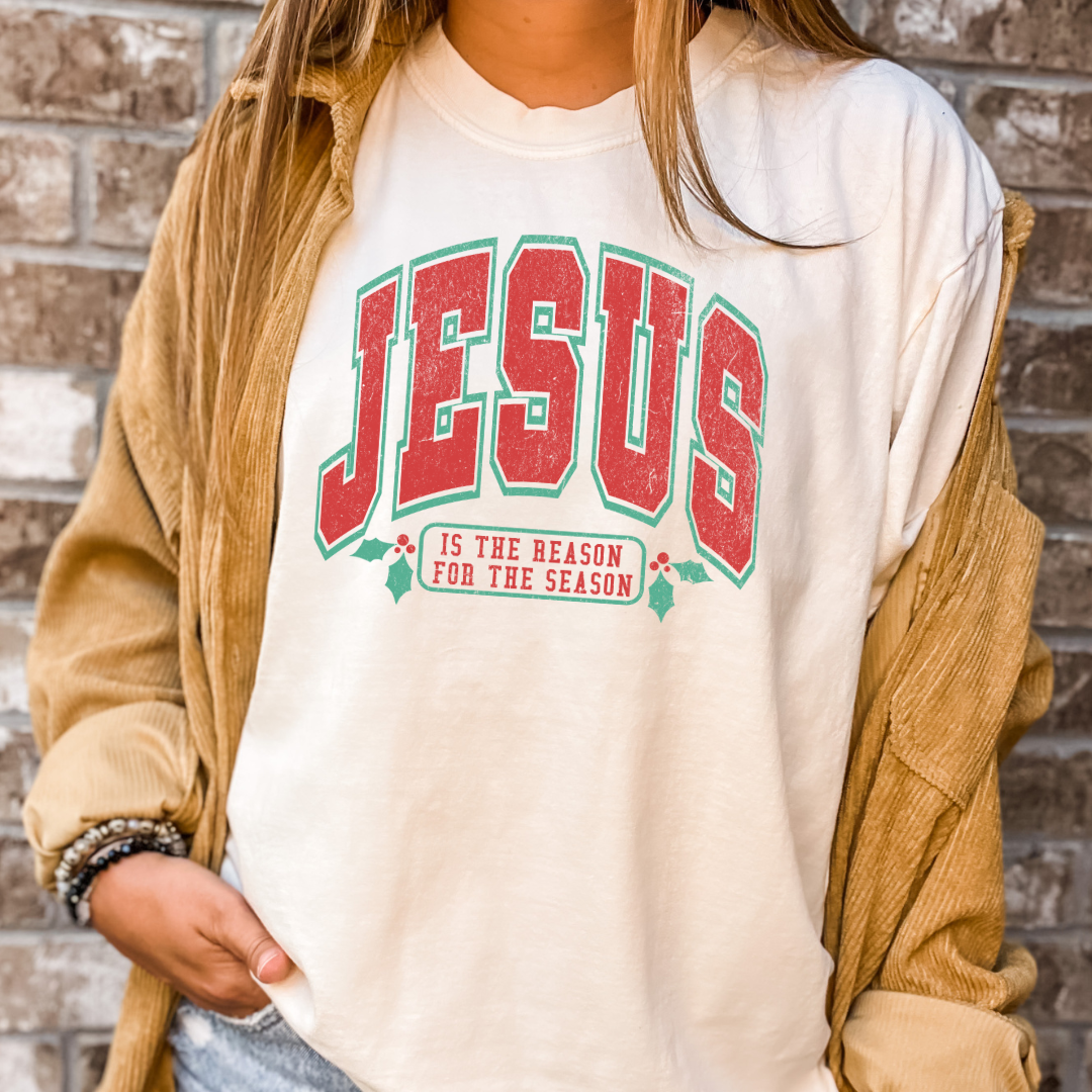 Jesus Is the Reason Christmas Long Sleeve Tee - Graphic Tee Hoodie, Sweatshirt | PodTeesHub.com