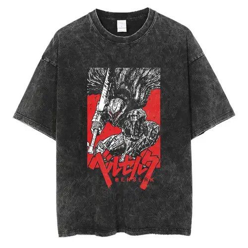 Japanese Brand Washed T Shirt Berserk Hoodie, Sweatshirt | PodTeesHub.com