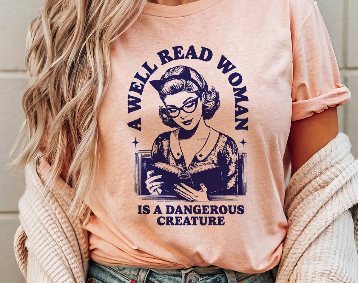 A Well Read Women - Retro Bookish Reading T-Shirt Hoodie, Sweatshirt | PodTeesHub.com