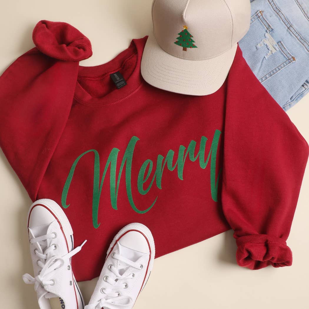 Merry Heavyweight Fleece Crewneck Sweatshirt T-Shirts, Hoodie | PodTeesHub.com