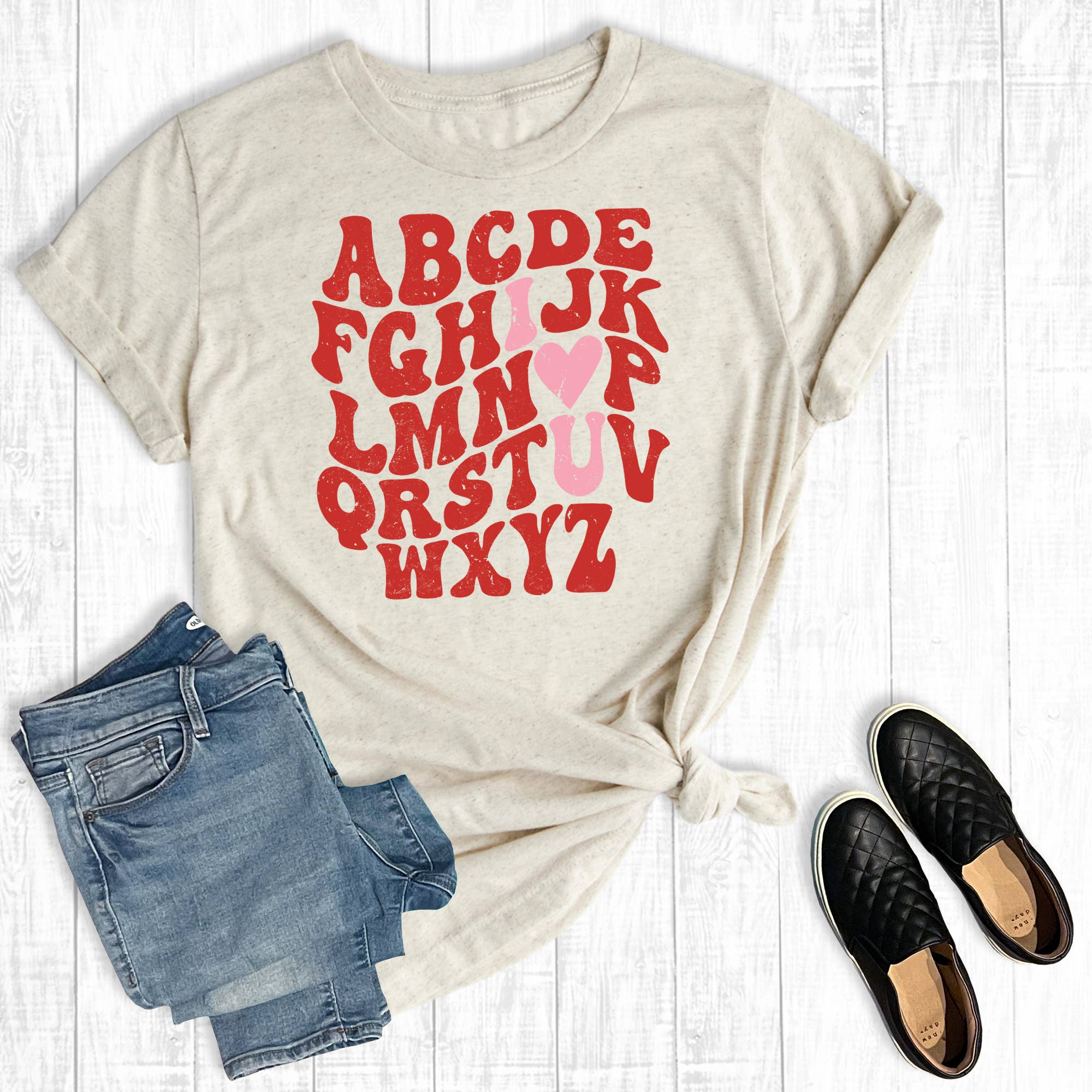 Valentine's Day Abc I Love You Graphic Tee Hoodie, Sweatshirt | PodTeesHub.com