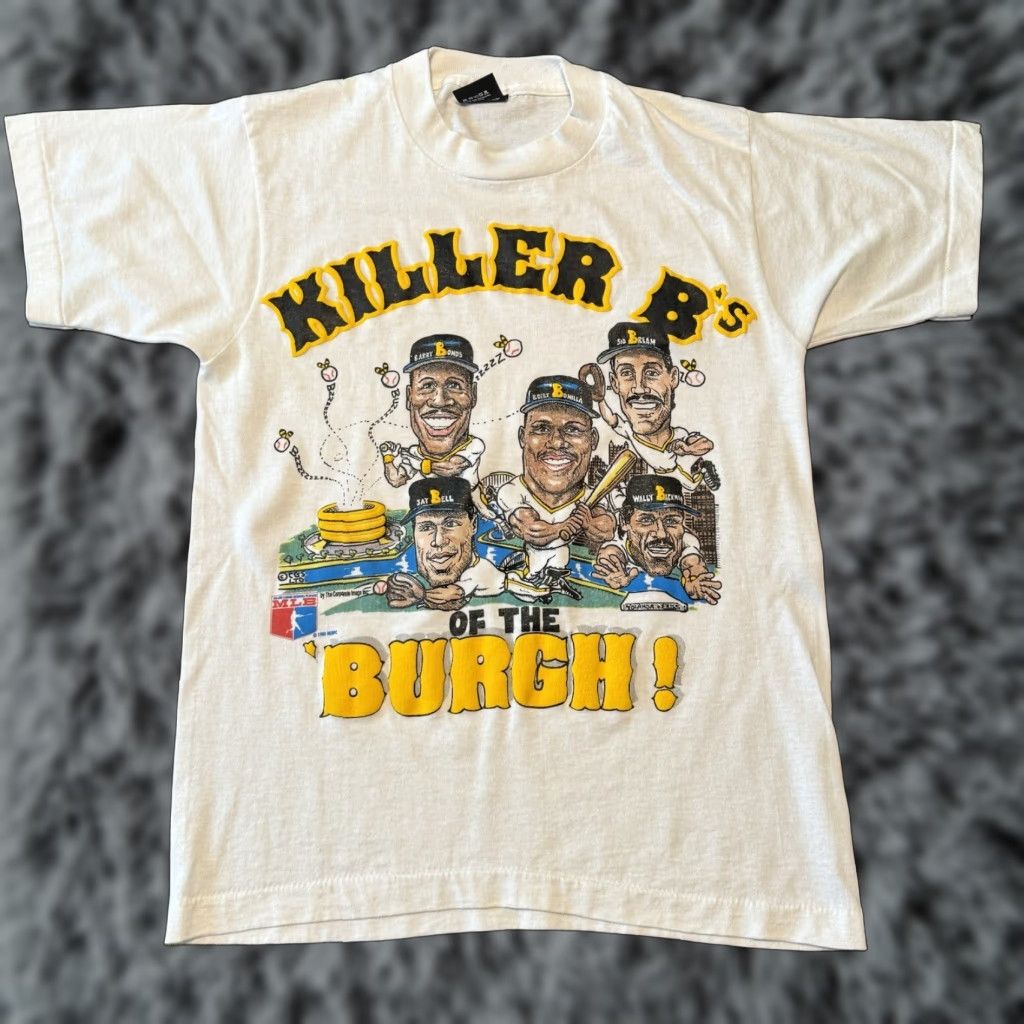 Vintage Pittsburgh Pirates T Shirt 80s Baseball Mlb Killer Bs Caricature Barry Bonds Bonilla Hoodie, Sweatshirt
