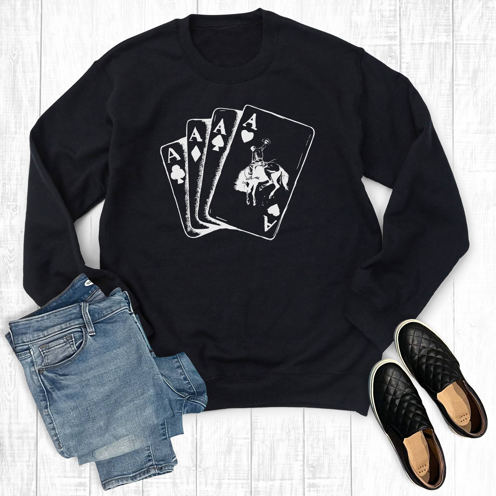 Cowboy Playing Cards Sweatshirt T-Shirts, Hoodie | PodTeesHub.com