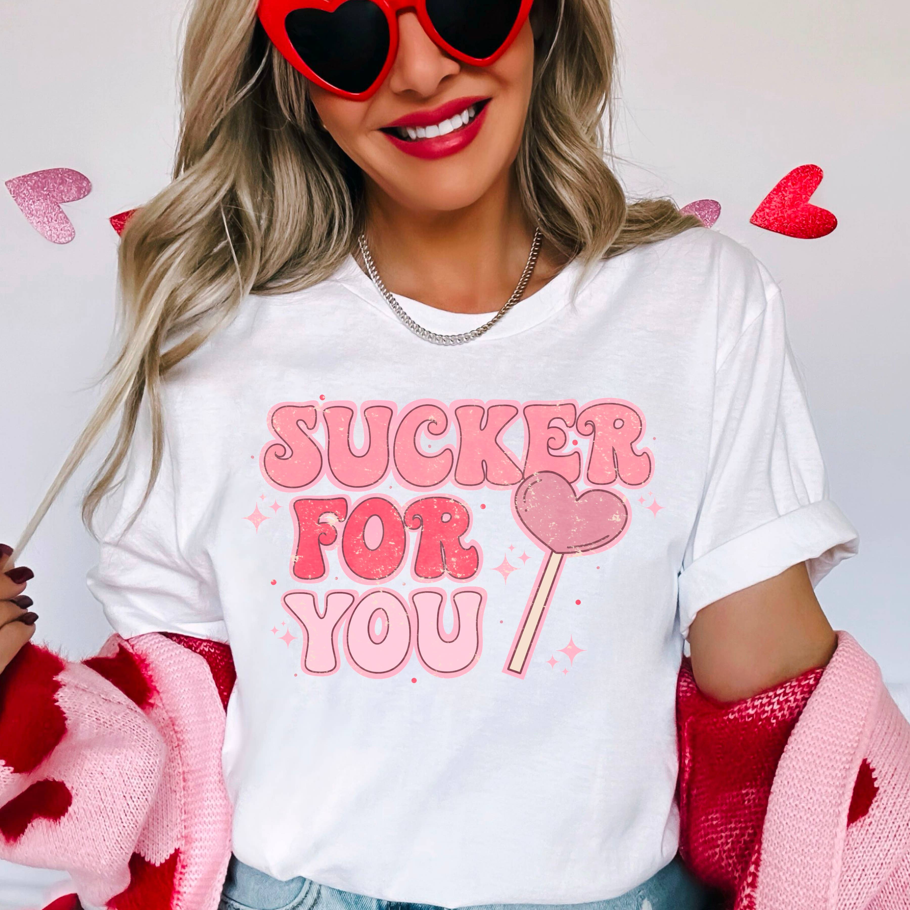 Sucker For You  Valentine’S Day Graphic Tee | Gildan Hoodie, Sweatshirt | PodTeesHub.com