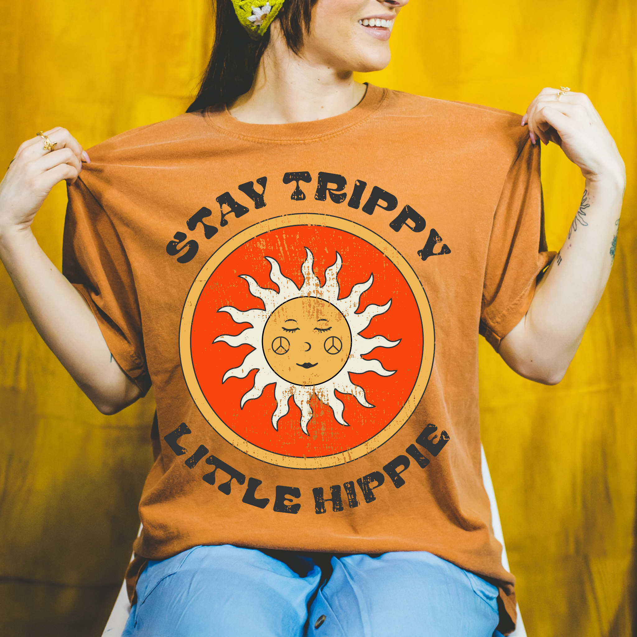 Stay Trippy Little Hippie Retro Graphic Tee Hoodie, Sweatshirt | PodTeesHub.com
