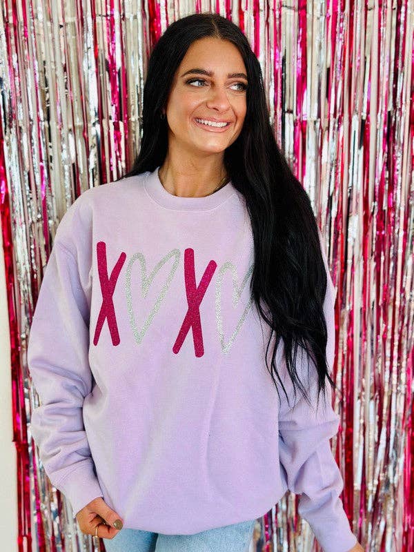 Xoxo Heart's Multi Glitter Vinyl Sweatshirt T-Shirts, Hoodie | PodTeesHub.com