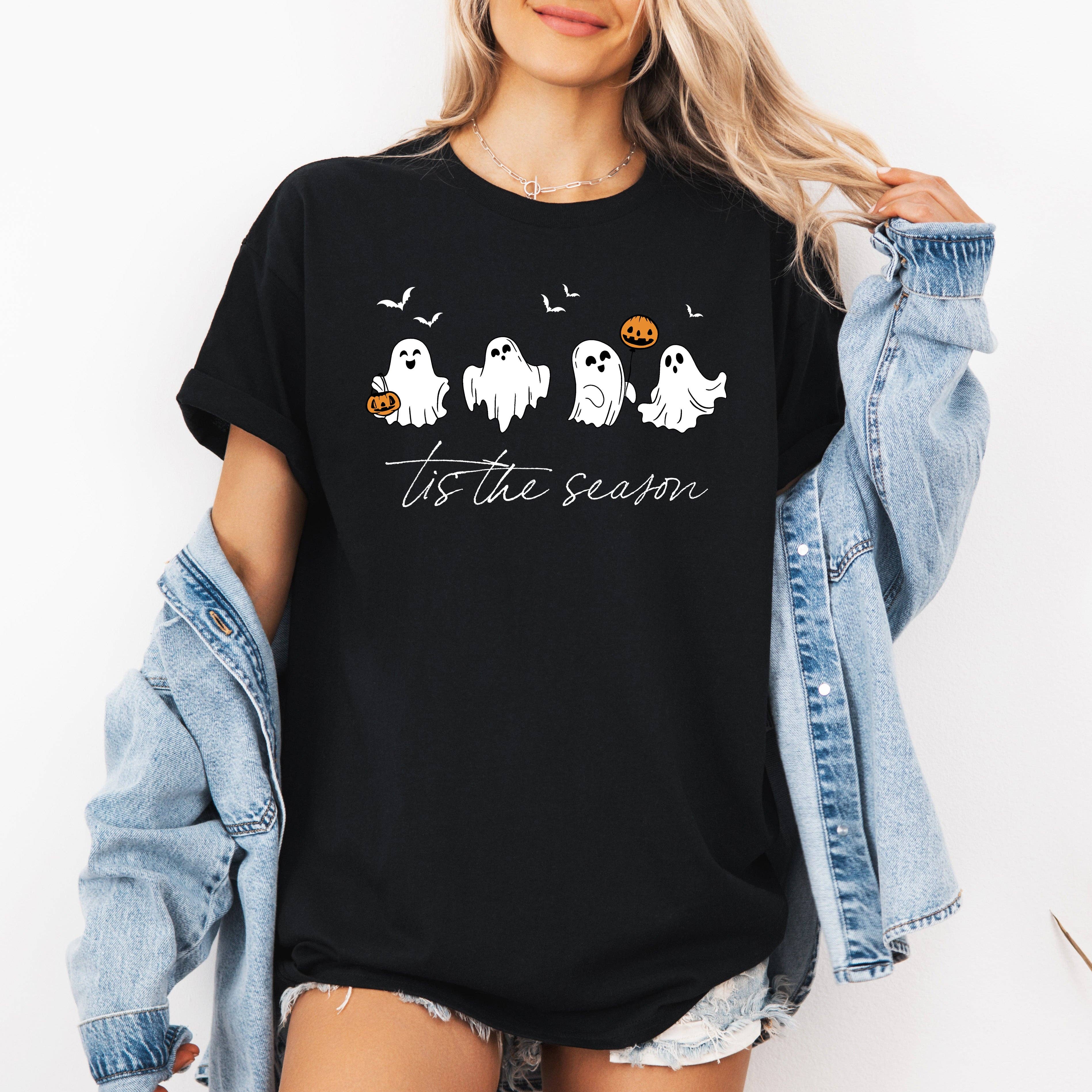 Tis the Season, Cute Ghosts, Halloween, Tshirt Hoodie, Sweatshirt | PodTeesHub.com