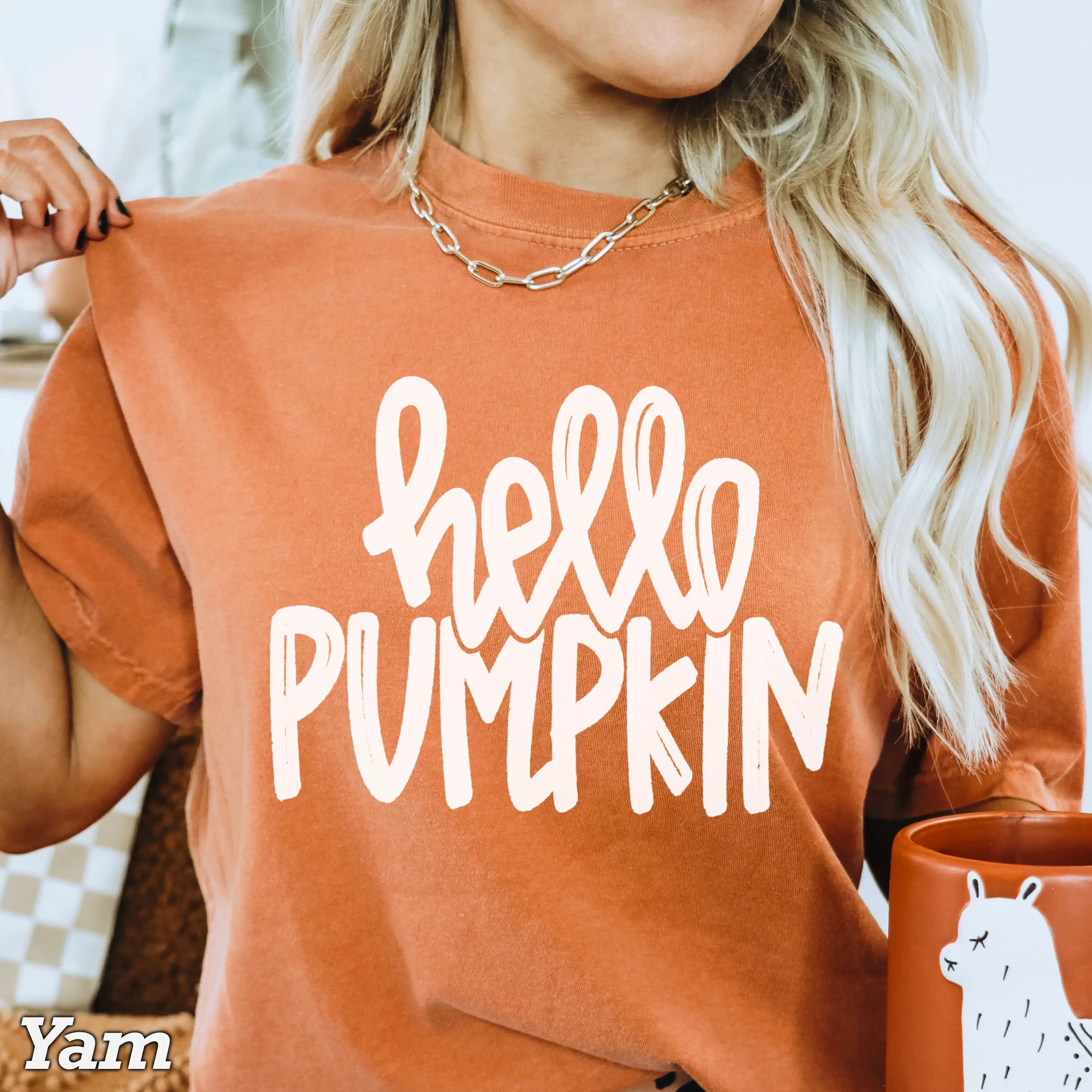 Hello Pumpkin Fall Graphic Shirt | Comfort Color Hoodie, Sweatshirt | PodTeesHub.com