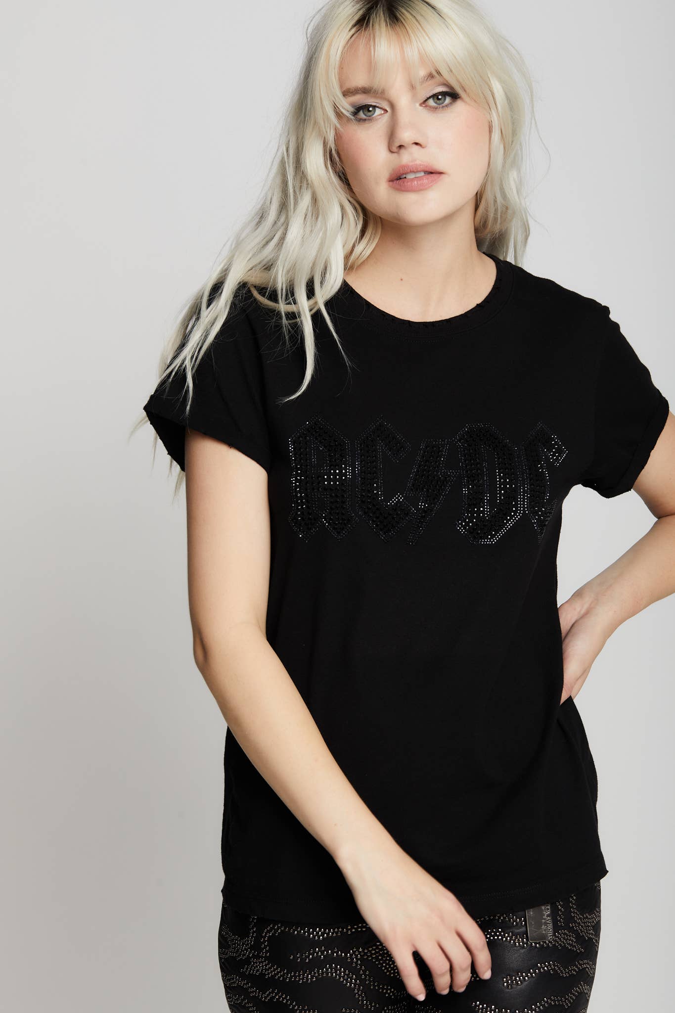 200001 Ac/Dc Black Stud Tee Hoodie, Sweatshirt | PodTeesHub.com
