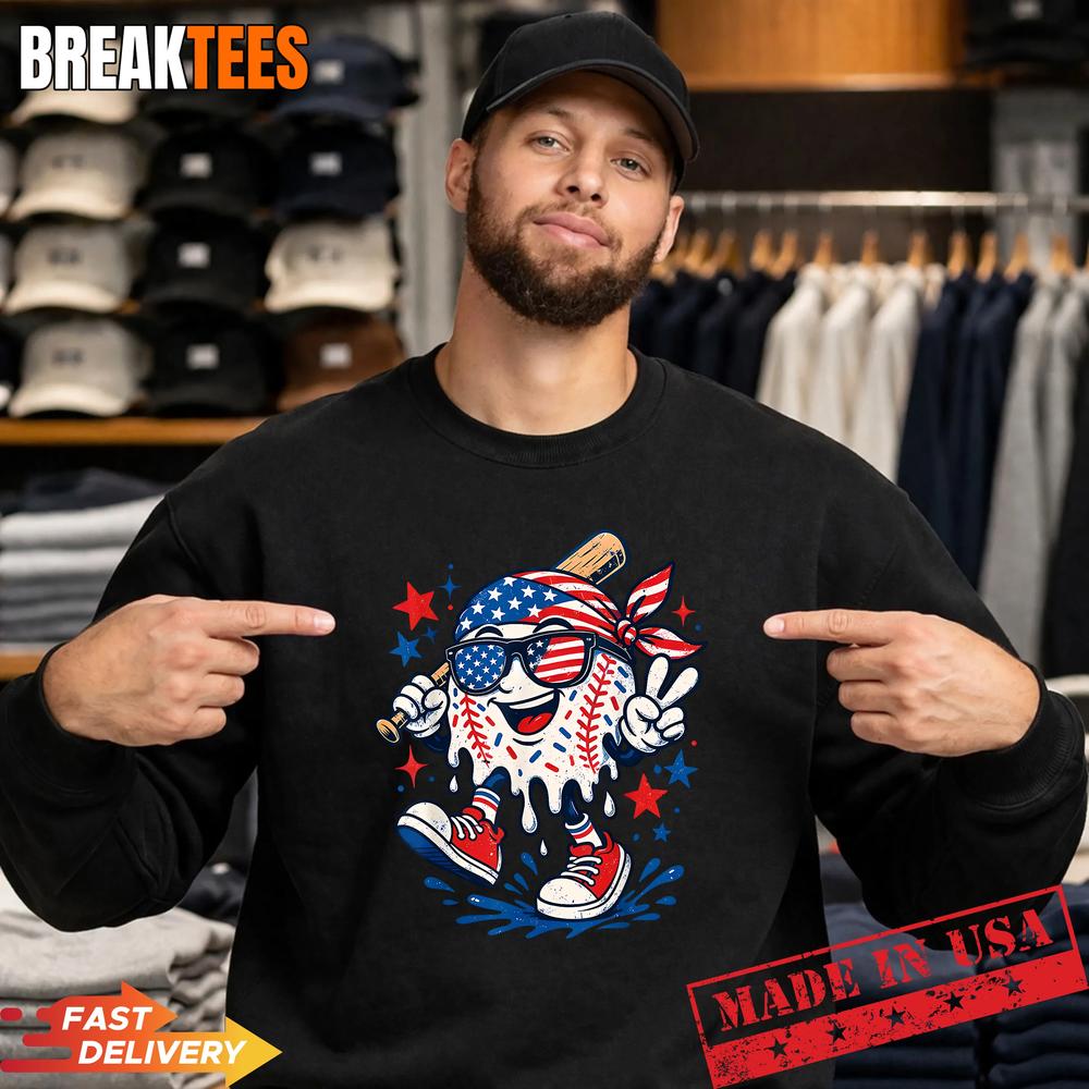 250 Years 1776 2026 Baseball Drip American Flag Shirt