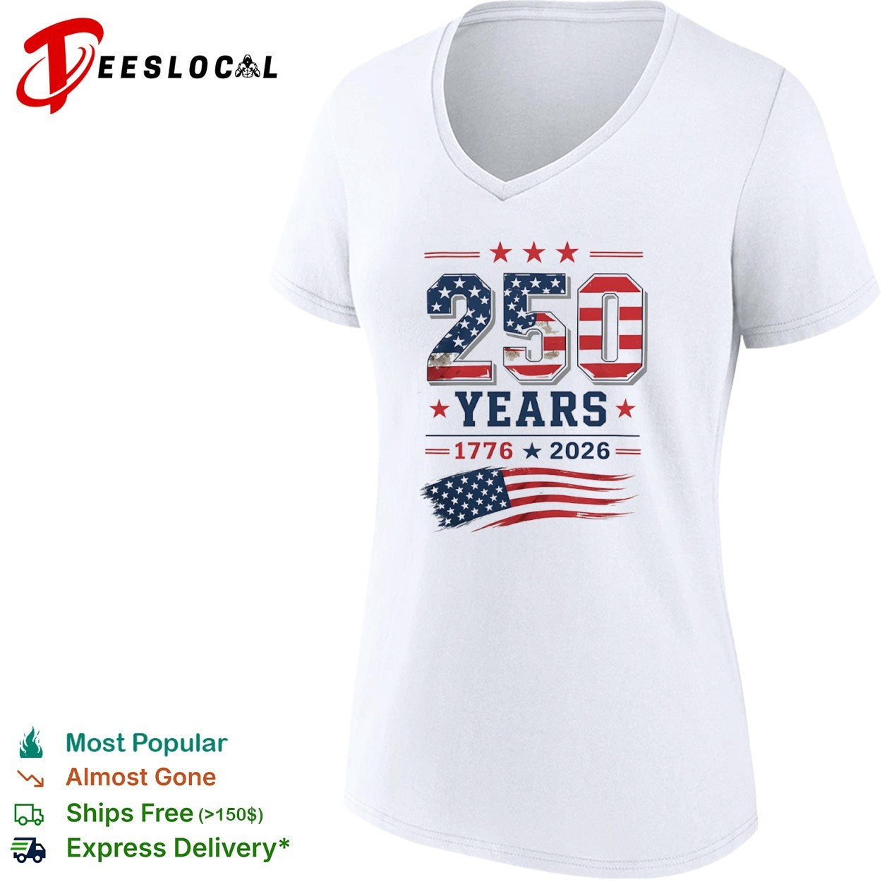 250 Years 1776 2026 USA Flag Patriotic Fourth of July Independence Day shirt
