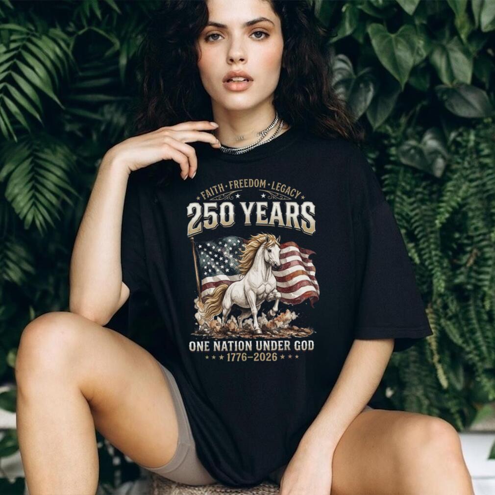 250 Years One Nation Under God Majestic American Flag Horse Shirt