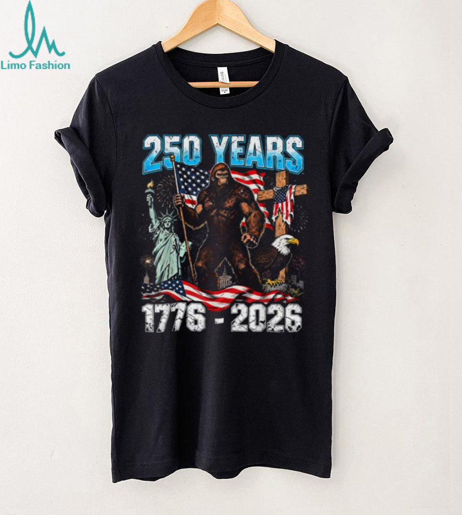 250 Years USA Bigfoot Liberty Eagle Cross Patriotic Shirt
