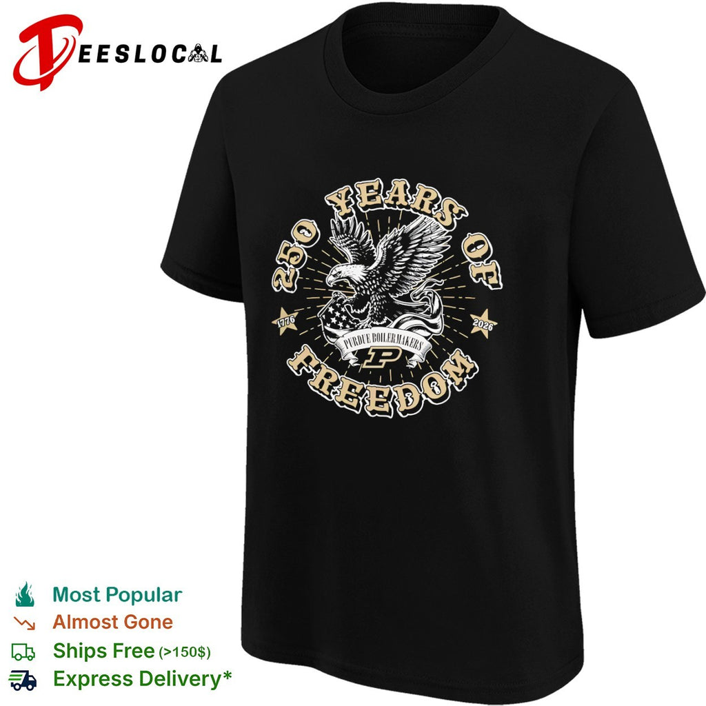 250 Years of Freedom Purdue Boilermakers 1776 2026 American Eagle Patriotic shirt