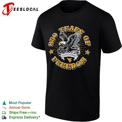 250 Years of Freedom West Virginia Mountaineers 1776 2026 Eagle American Flag shirt