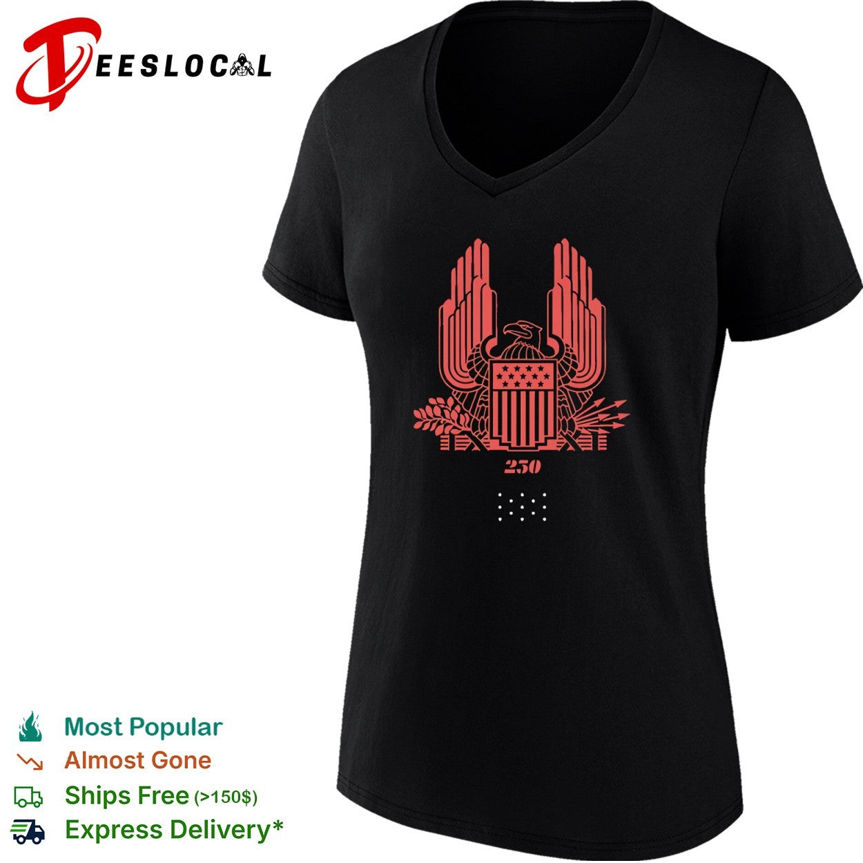 250 eagle crest 1776 dots shirt
