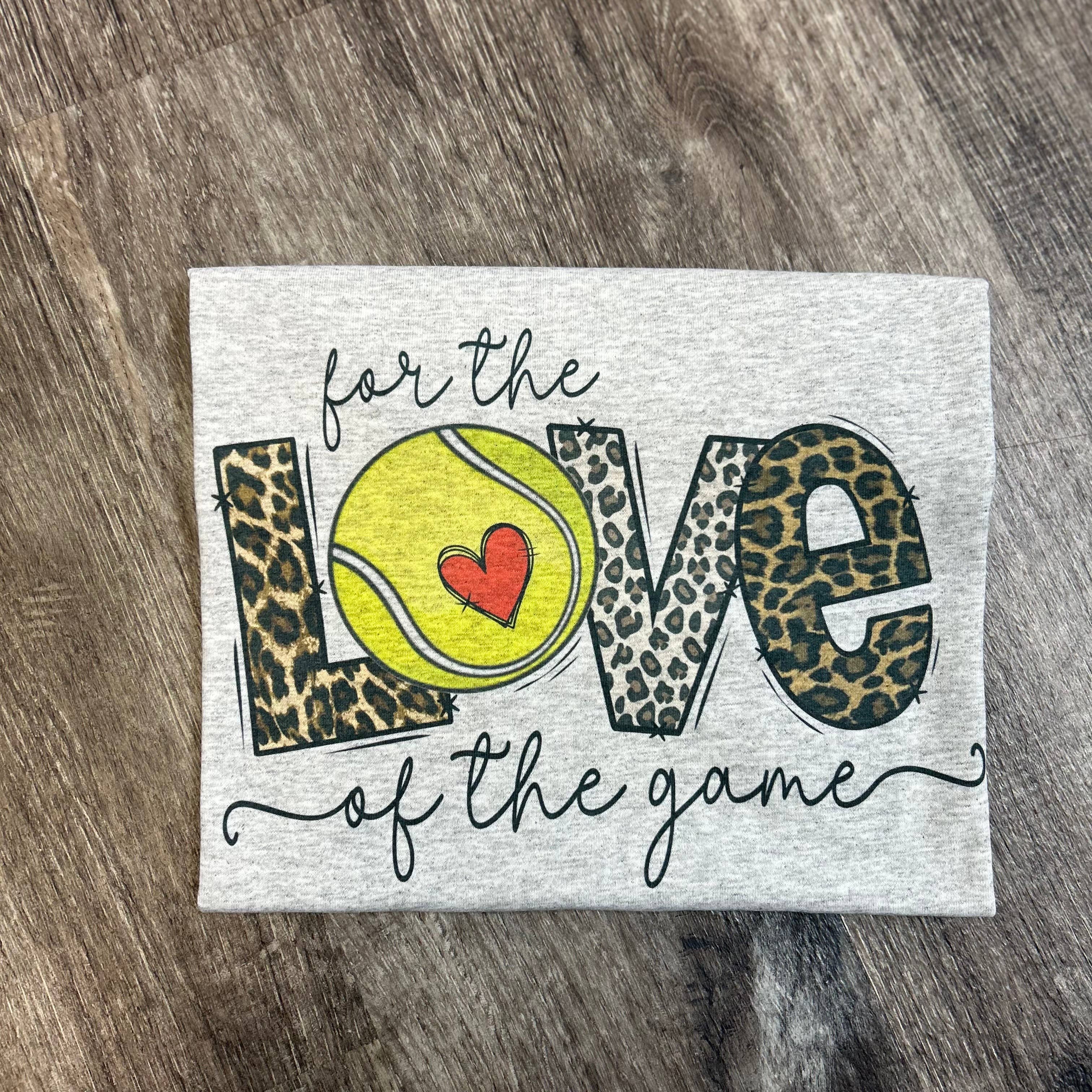 Tennis: For the Love of the Game Leopard On Ash Gray Tee Hoodie, Sweatshirt | PodTeesHub.com