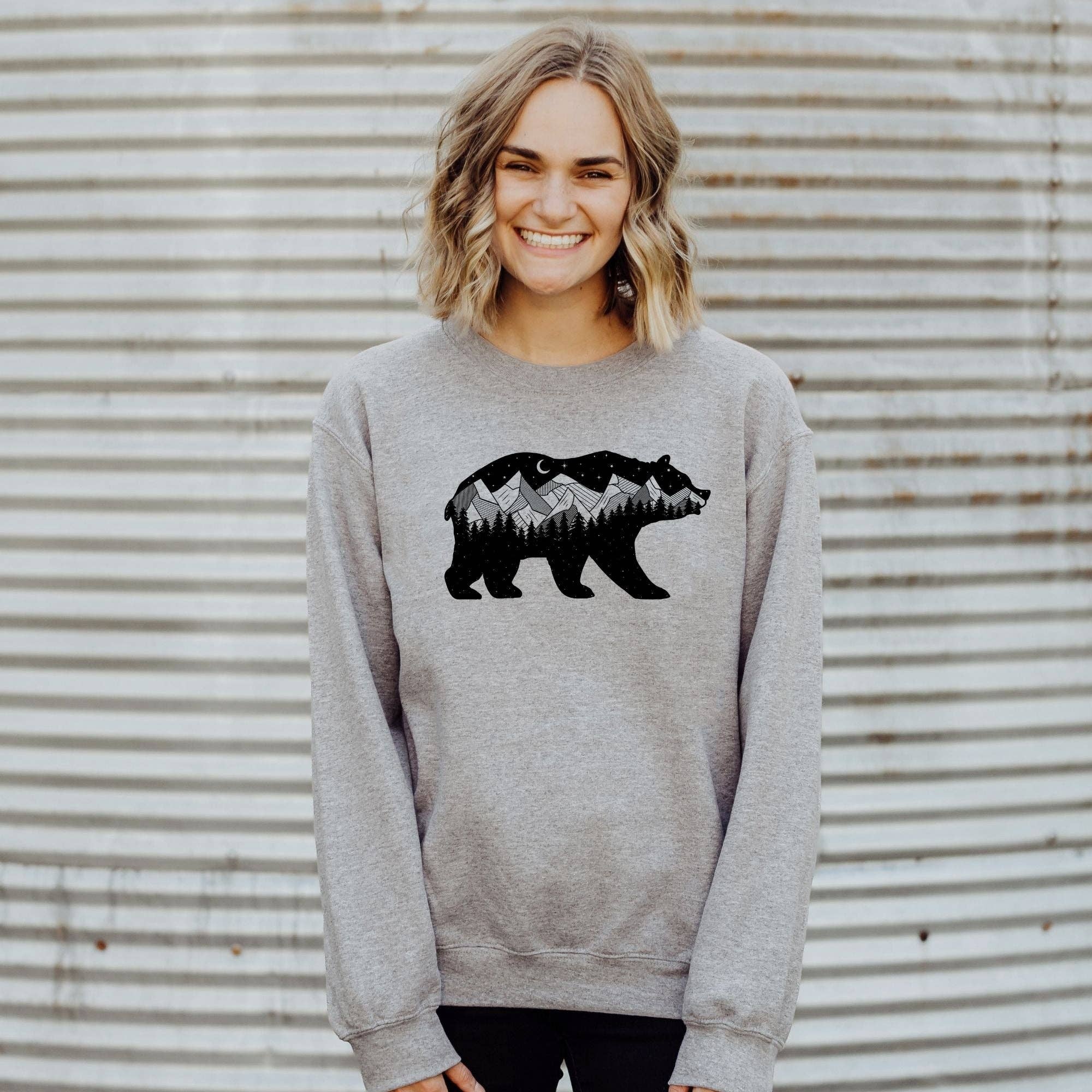 Midnight Bear Gildan Sweatshirt or Crewneck *Unisex Fit* T-Shirts, Hoodie | PodTeesHub.com