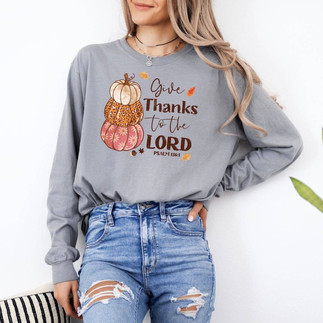 Psalm 136 Long Sleeve Tee - Fall Tee -Graphic Tee Hoodie, Sweatshirt | PodTeesHub.com